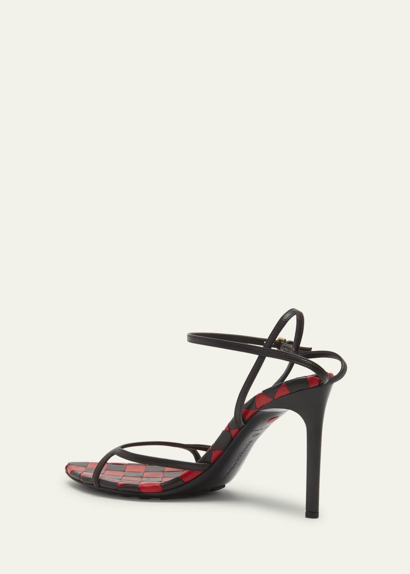 Bottega Veneta Leather Bicolor Ankle-Strap Sandals Image 4 of 5