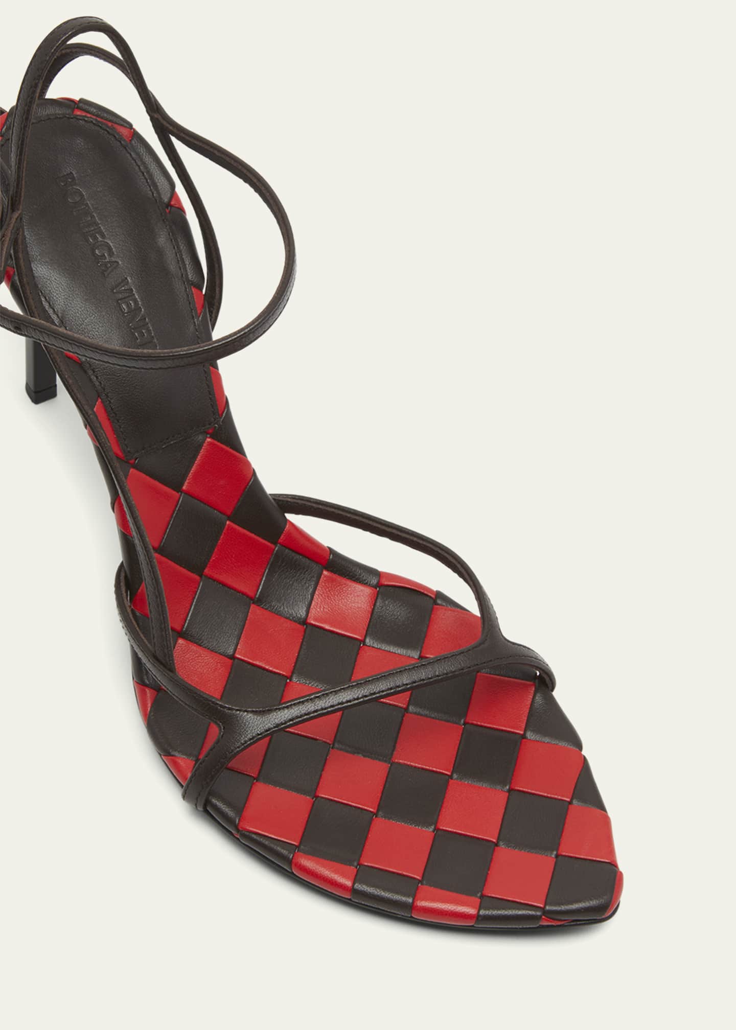 Bottega Veneta Leather Bicolor Ankle-Strap Sandals Image 5 of 5