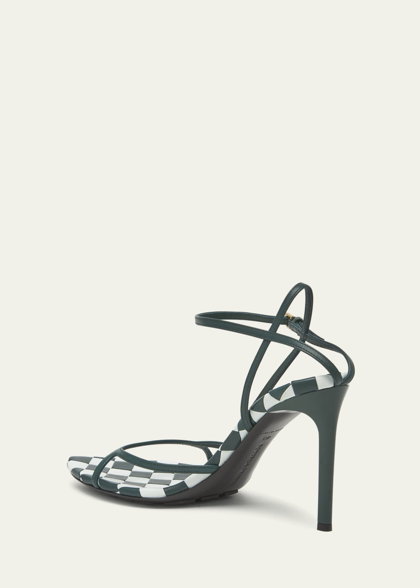 Bottega Veneta Leather Bicolor Ankle-Strap Sandals Image 4 of 5
