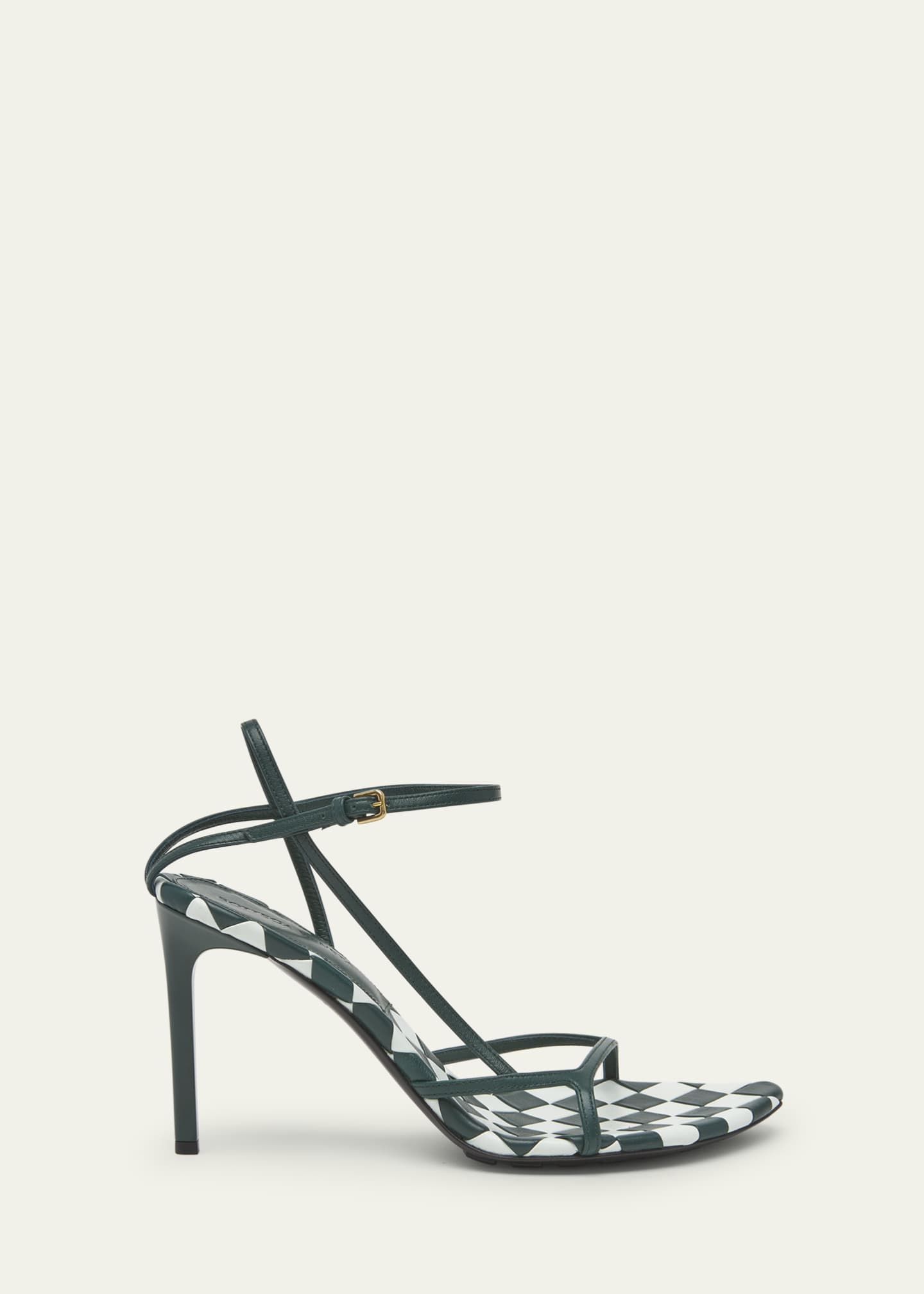 Bottega Veneta Leather Bicolor Ankle-Strap Sandals Image 1 of 5