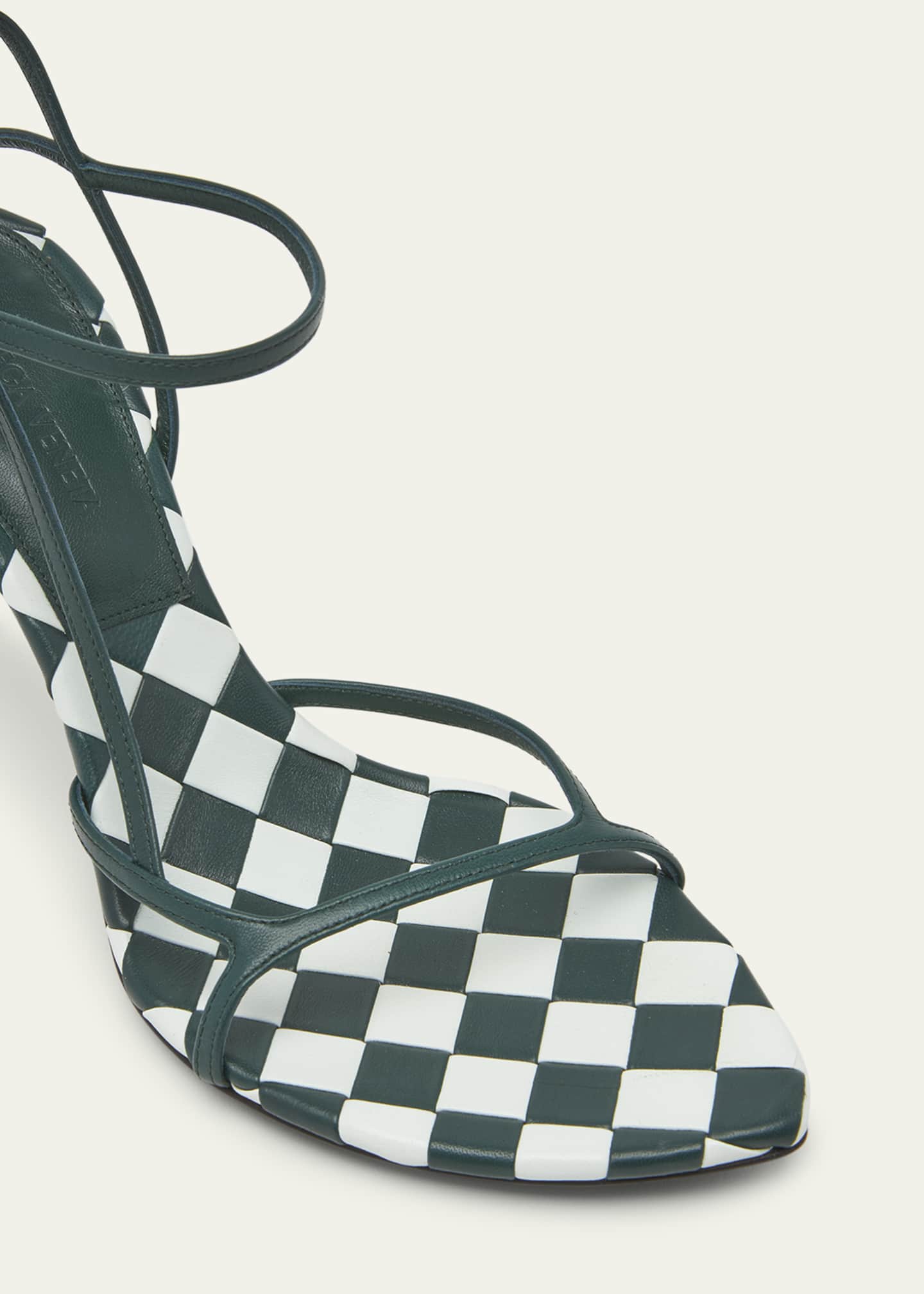Bottega Veneta Leather Bicolor Ankle-Strap Sandals Image 5 of 5