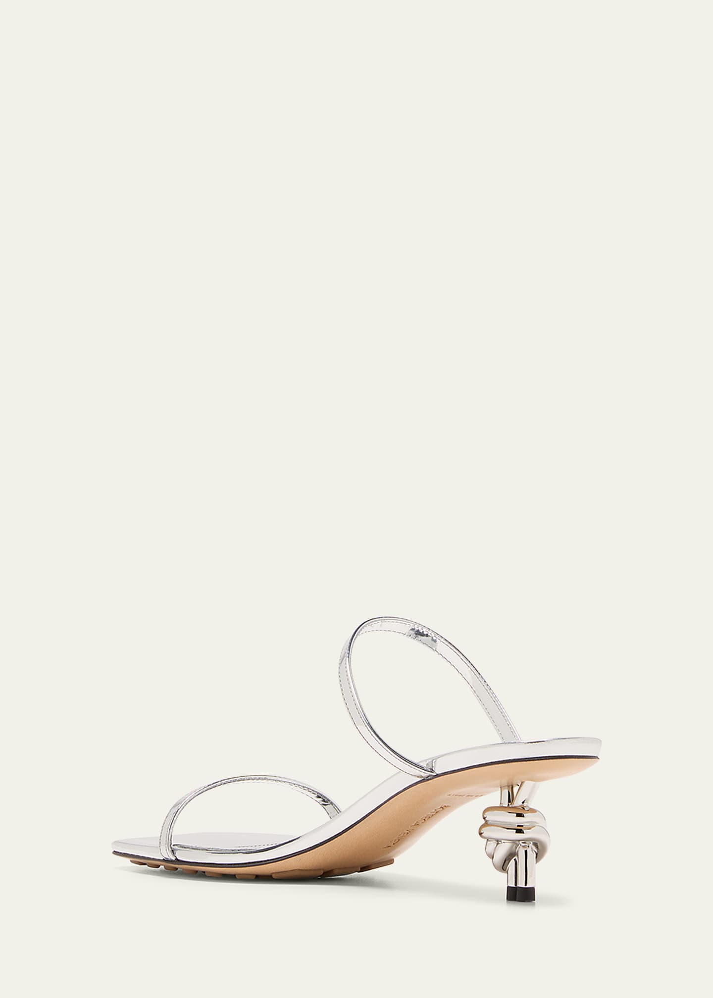 Bottega Veneta Metallic Two-Band Knot Slide Sandals Image 4 of 5