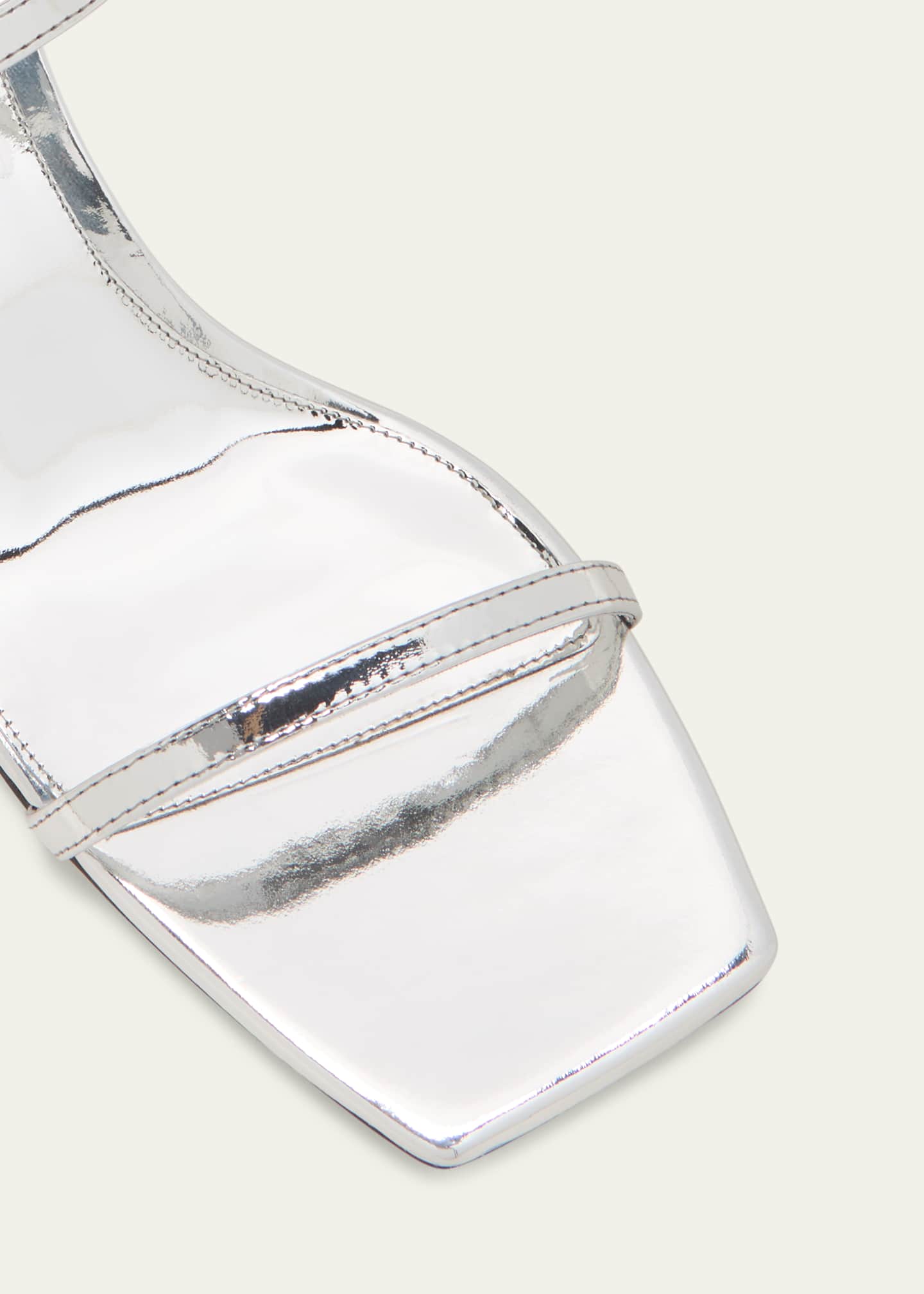 Bottega Veneta Metallic Two-Band Knot Slide Sandals Image 5 of 5