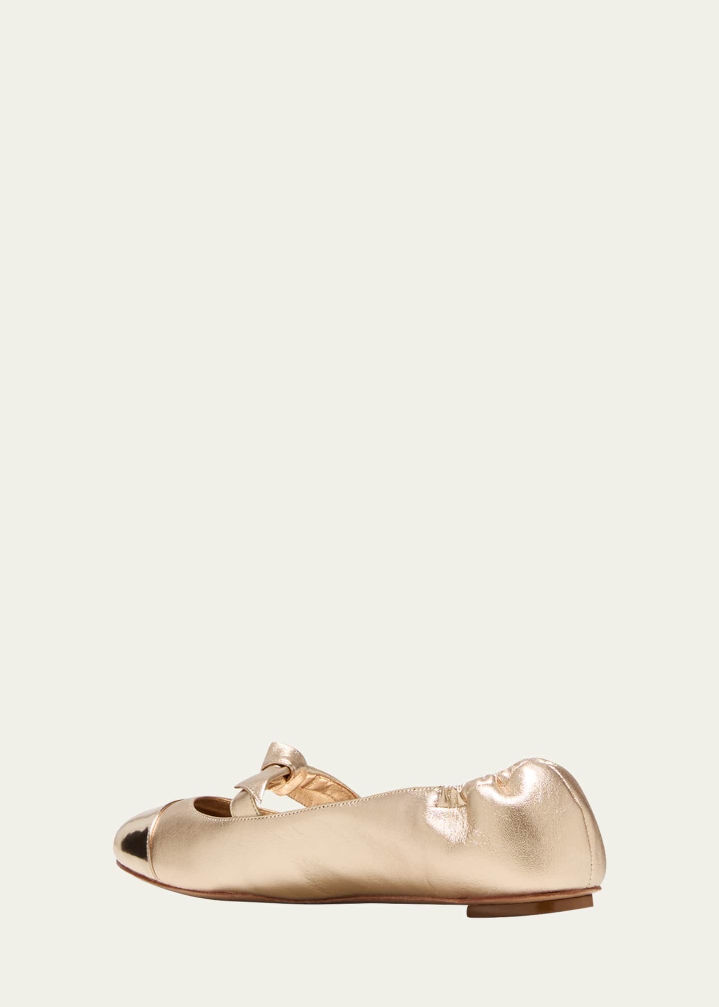 Alexandre Birman Clarita Metallic Bow Ballerina Flats Image 4 of 5