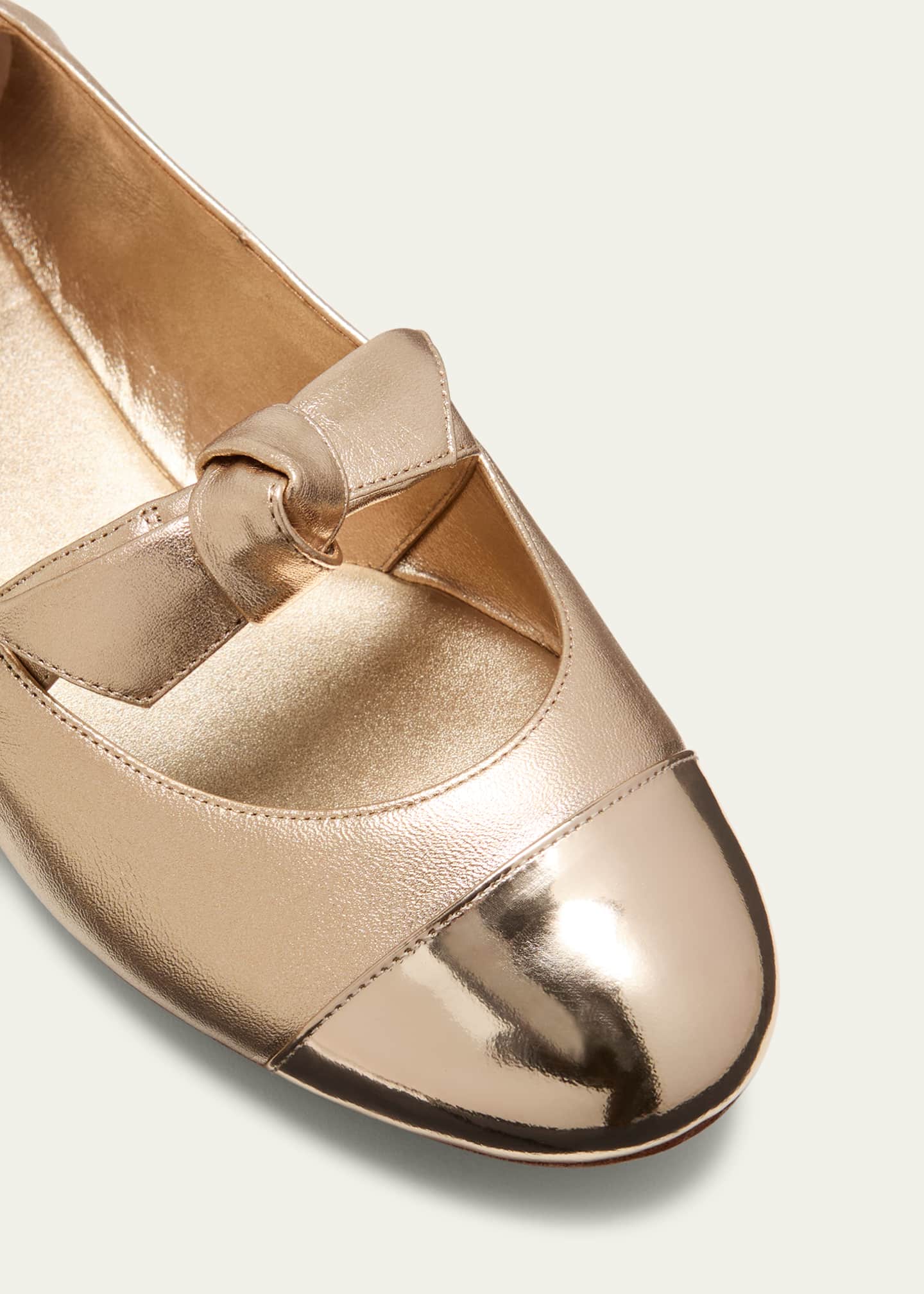 Alexandre Birman Clarita Metallic Bow Ballerina Flats Image 5 of 5
