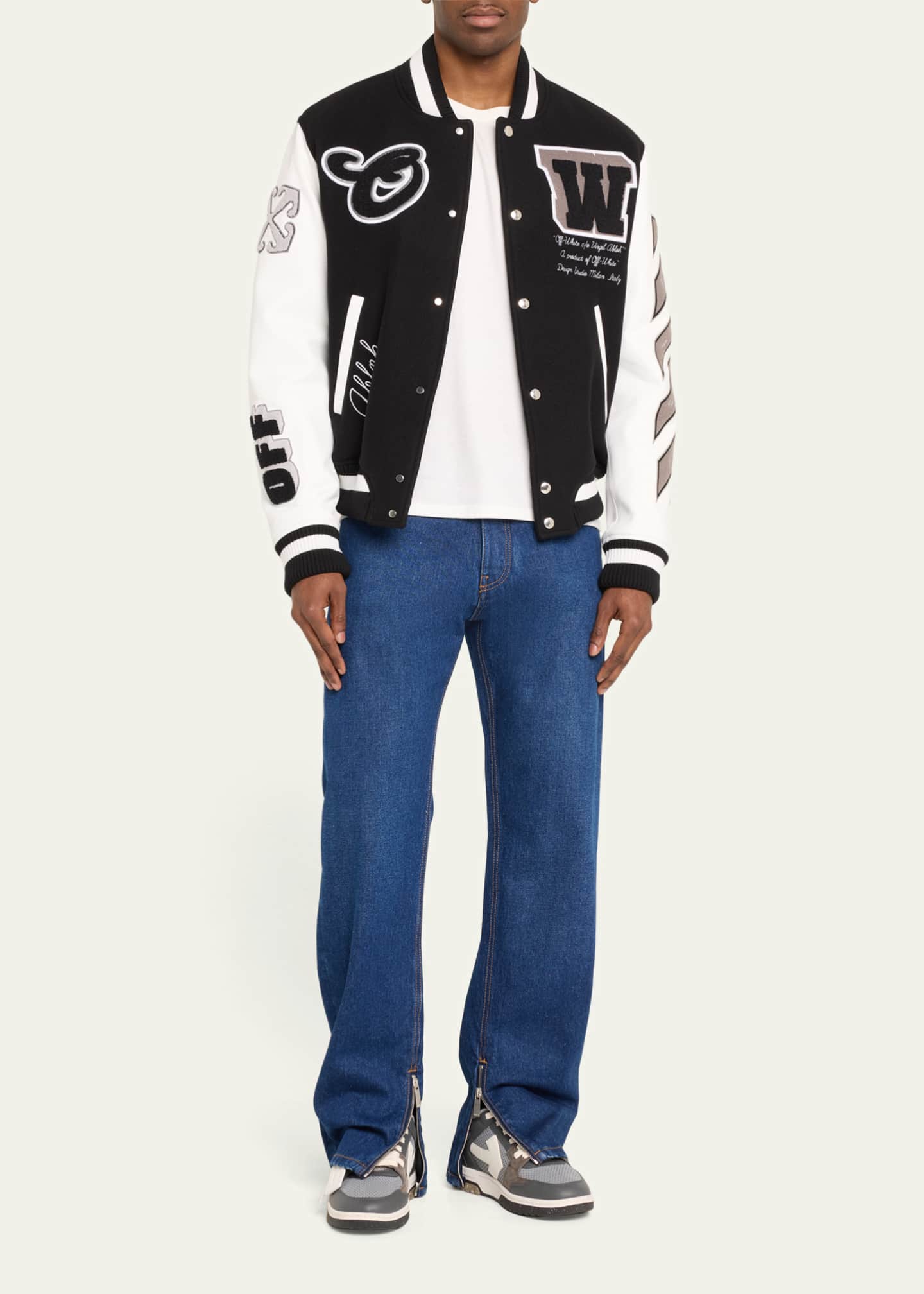 Off white discount varsity jacket mens