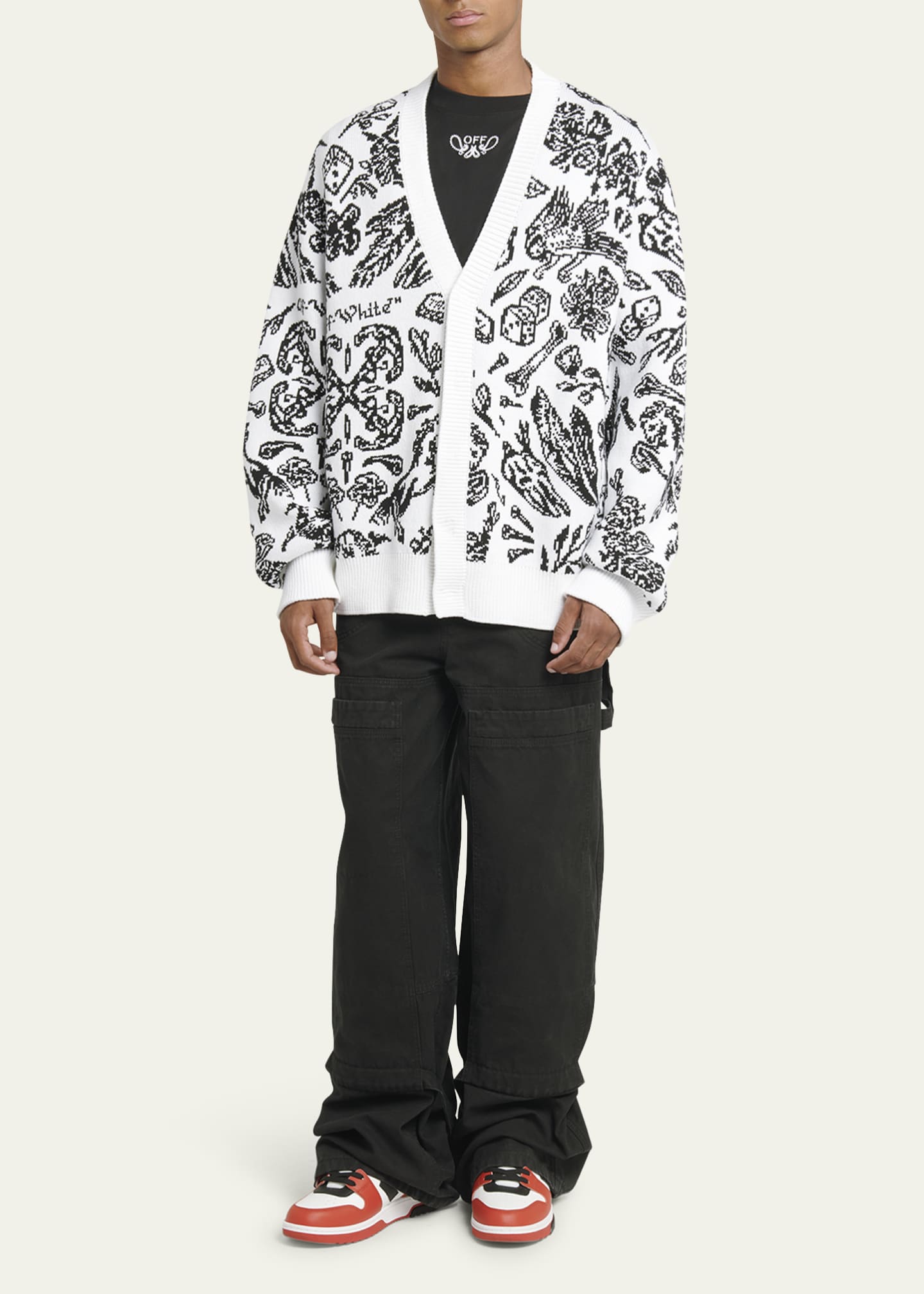 Off white cardigan mens sale