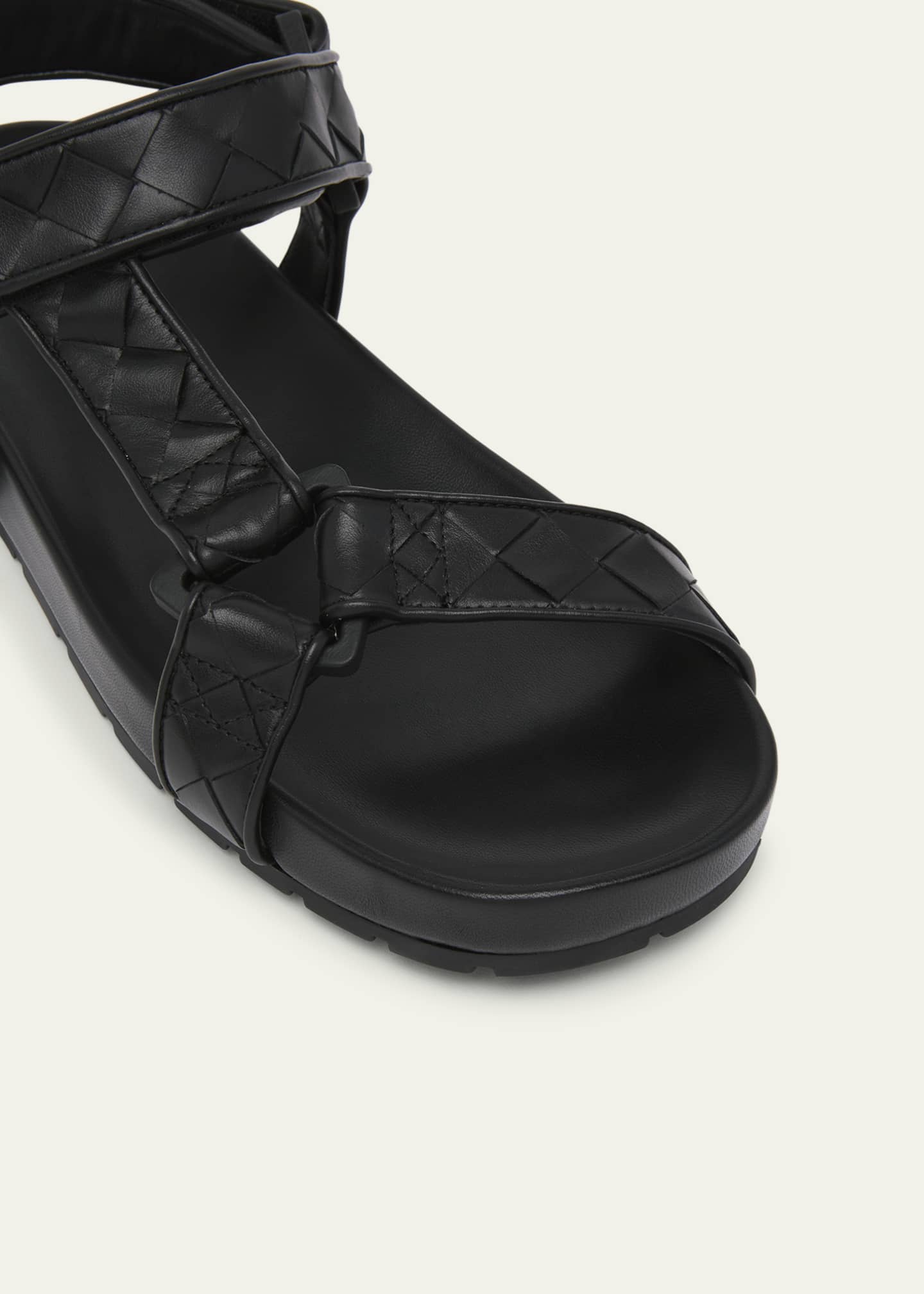 Bottega Veneta Men's Trip Intreccio Leather Slingback Sandals Image 5 of 5
