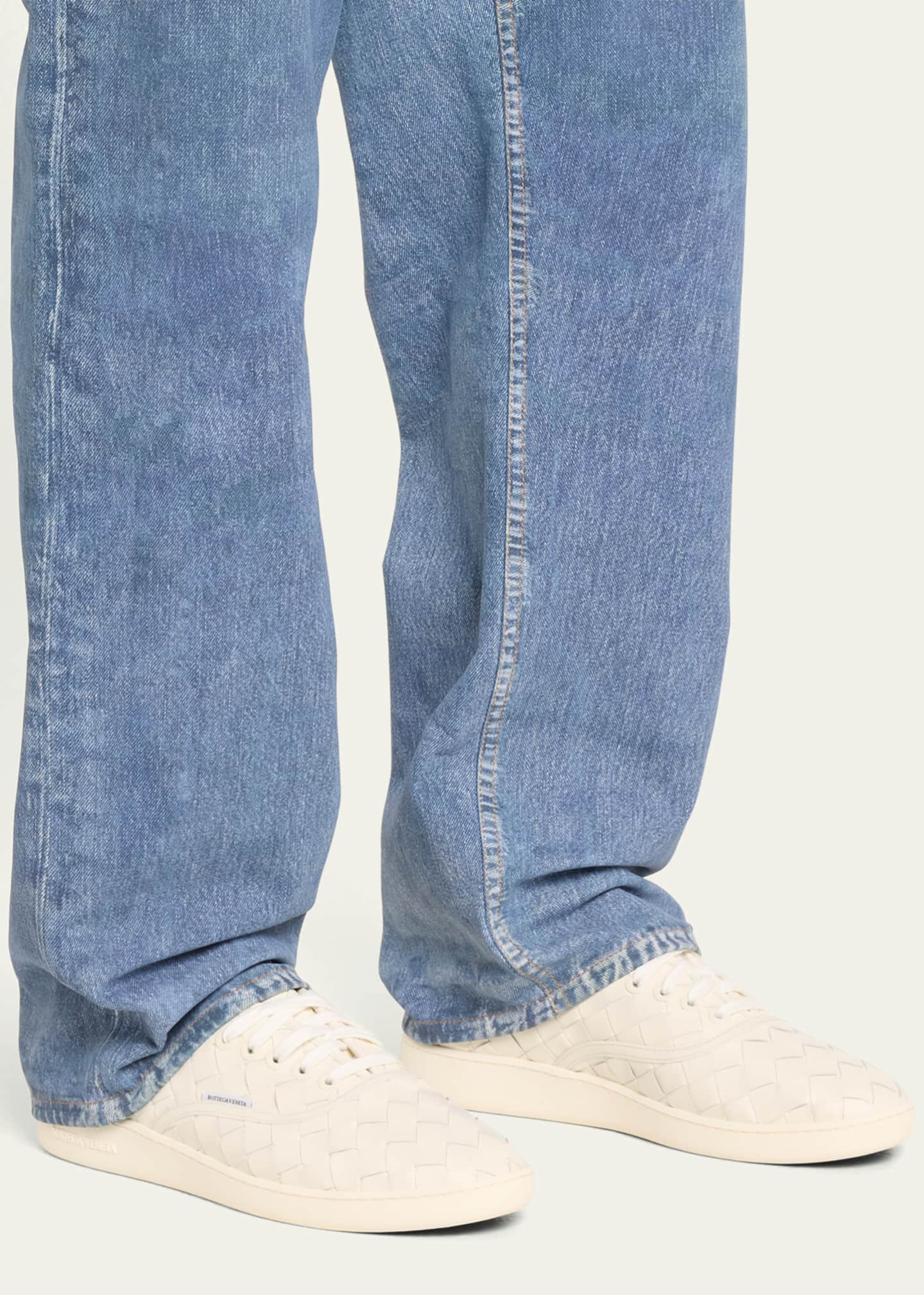 Bottega Veneta Men's Sawyer Intrecciato City Calfskin Low-Top Sneakers Image 2 of 5