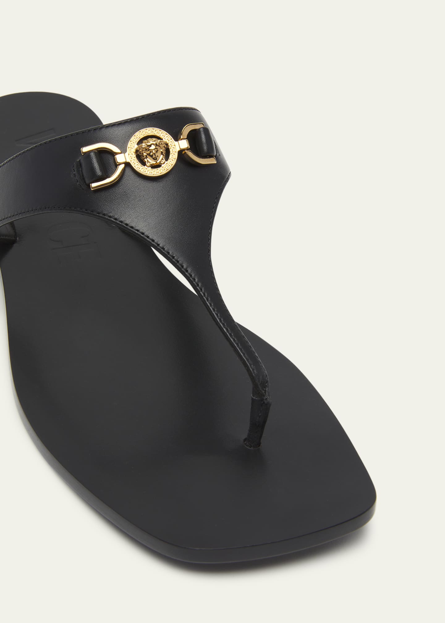 Versace Medusa Leather Flat Thong Sandals - Bergdorf Goodman