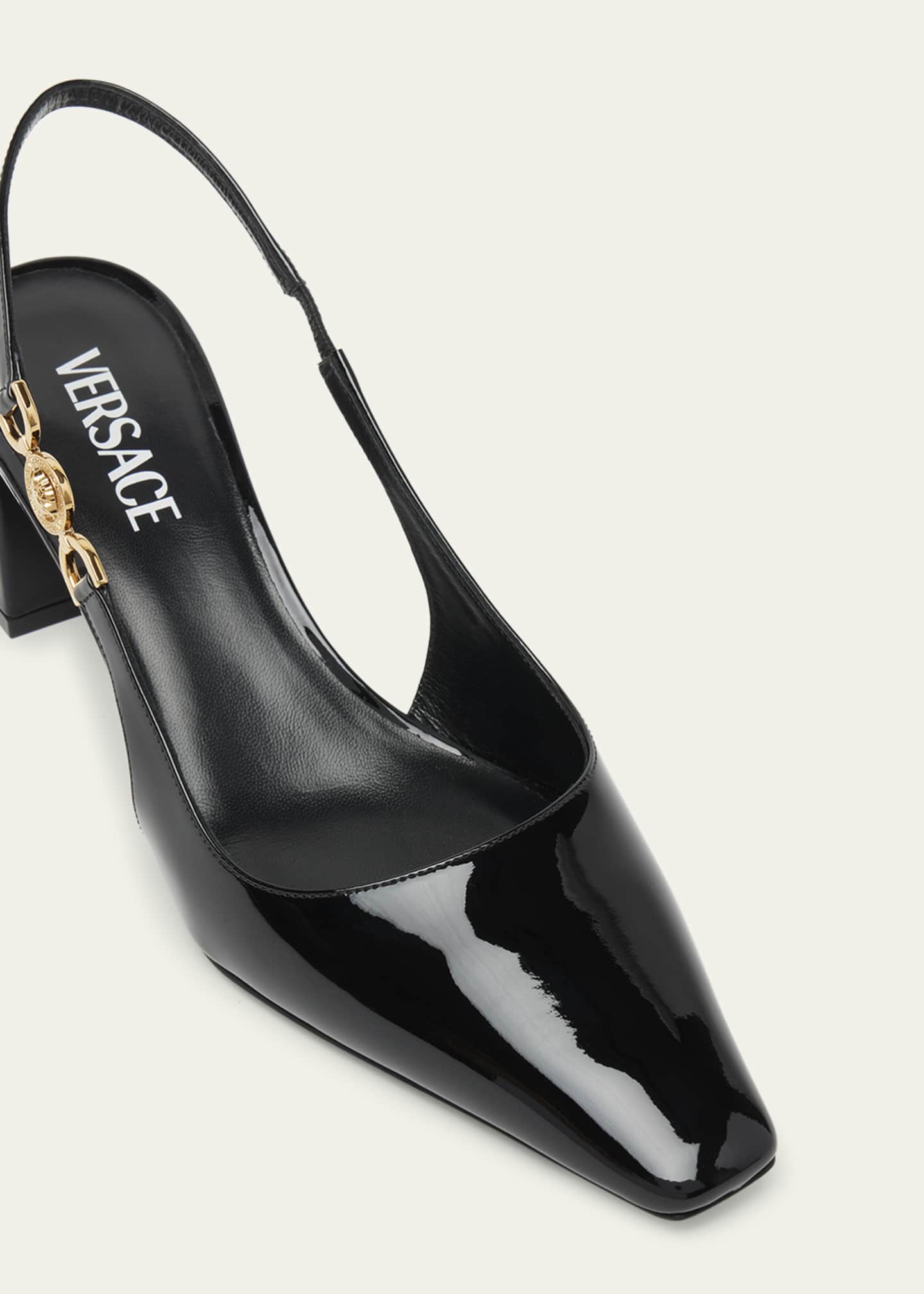 Versace Medusa Patent Slingback Pumps Image 5 of 5