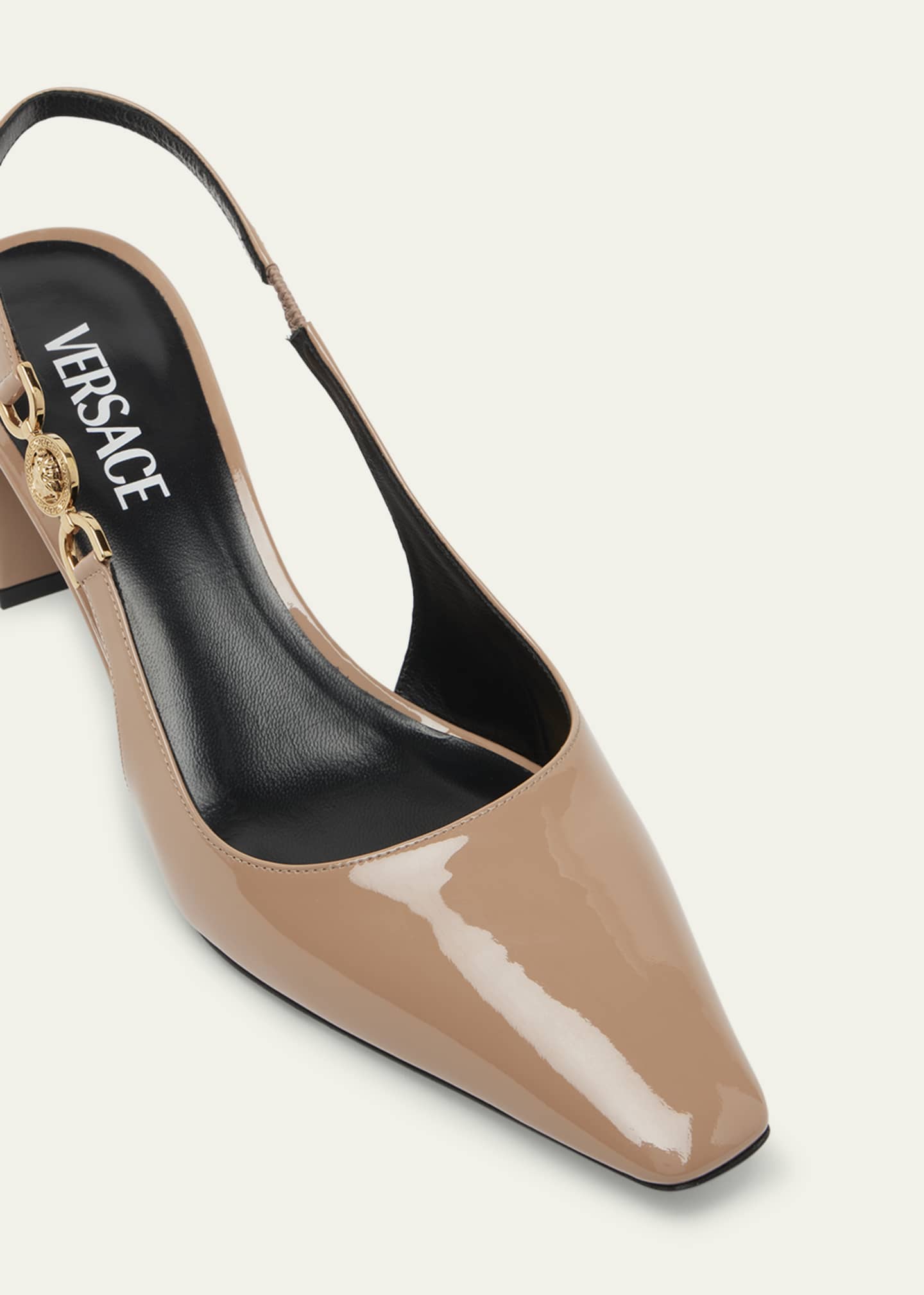 Versace Medusa Patent Slingback Pumps Image 5 of 5