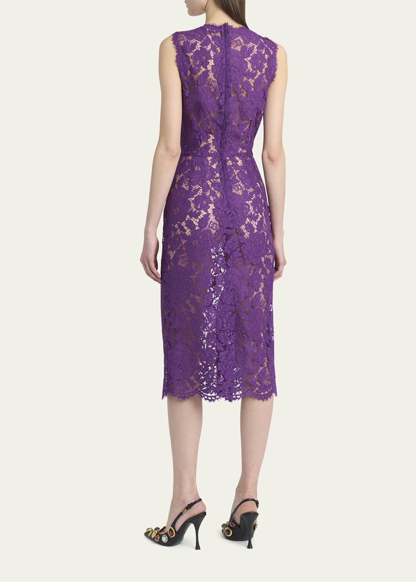 Dolce&Gabbana Floral Lace Midi Dress - Bergdorf Goodman