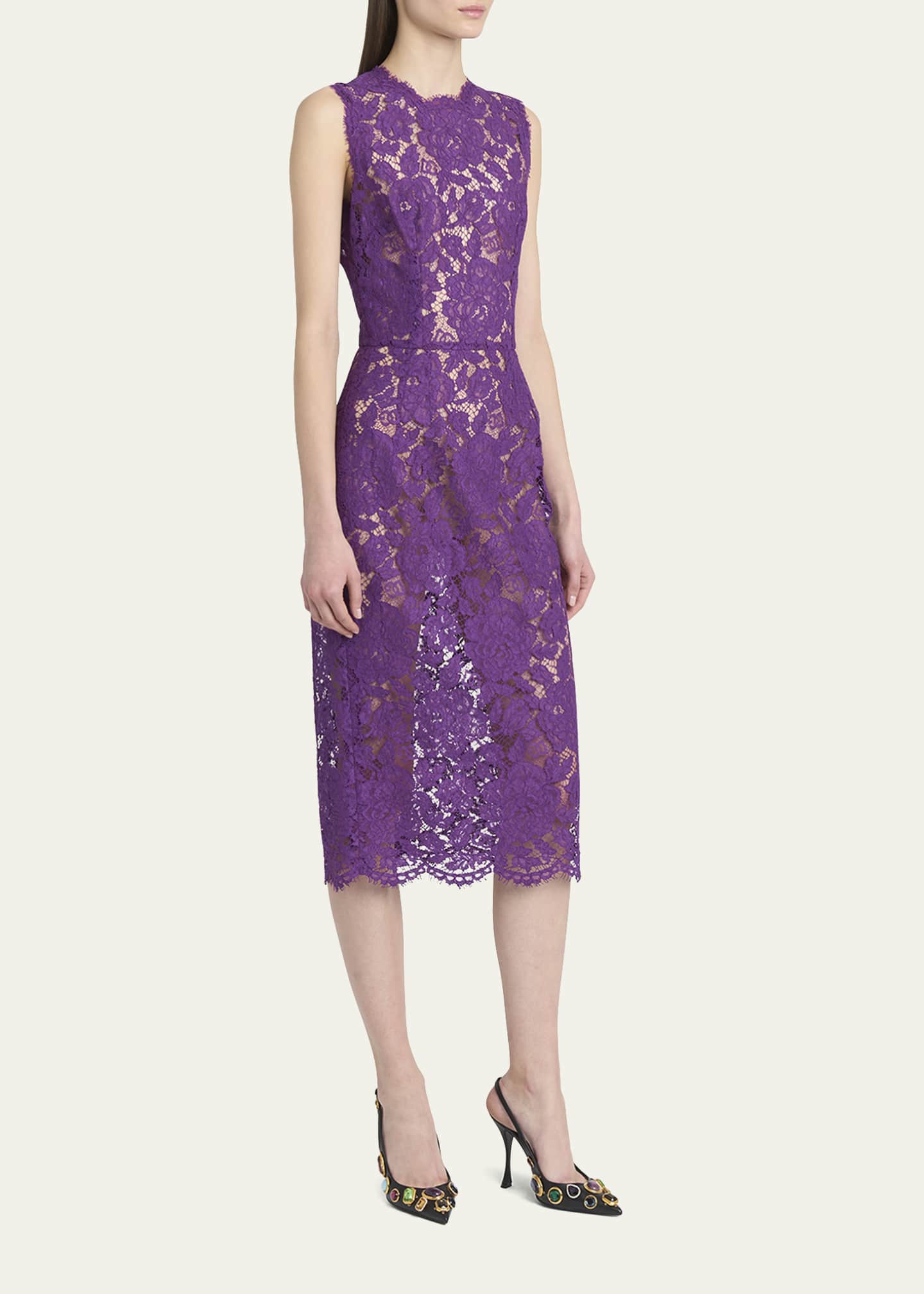 Dolce & Gabbana White Flower Lace Corsage Long Maxi Dress