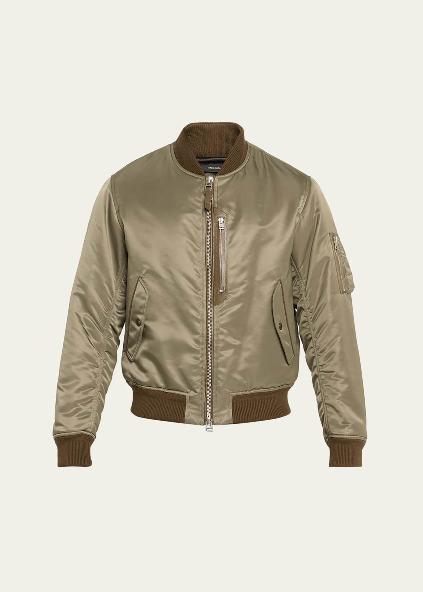 TOM FORD Men's Nylon Full-Zip Bomber Jacket - Bergdorf Goodman