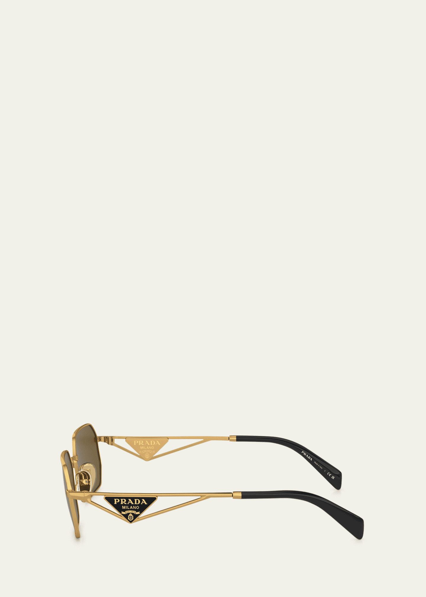 Prada Geometric Steel & Plastic Rectangle Sunglasses Image 3 of 3