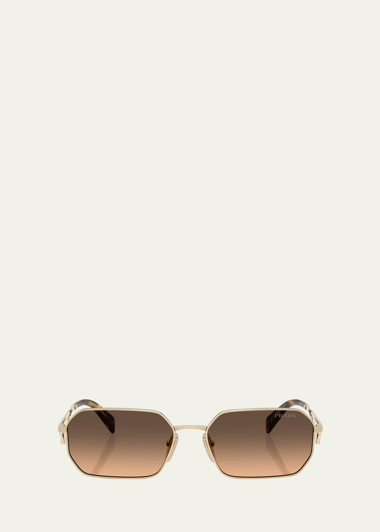 Prada Metal & Plastic Rectangle Sunglasses Image 1 of 3