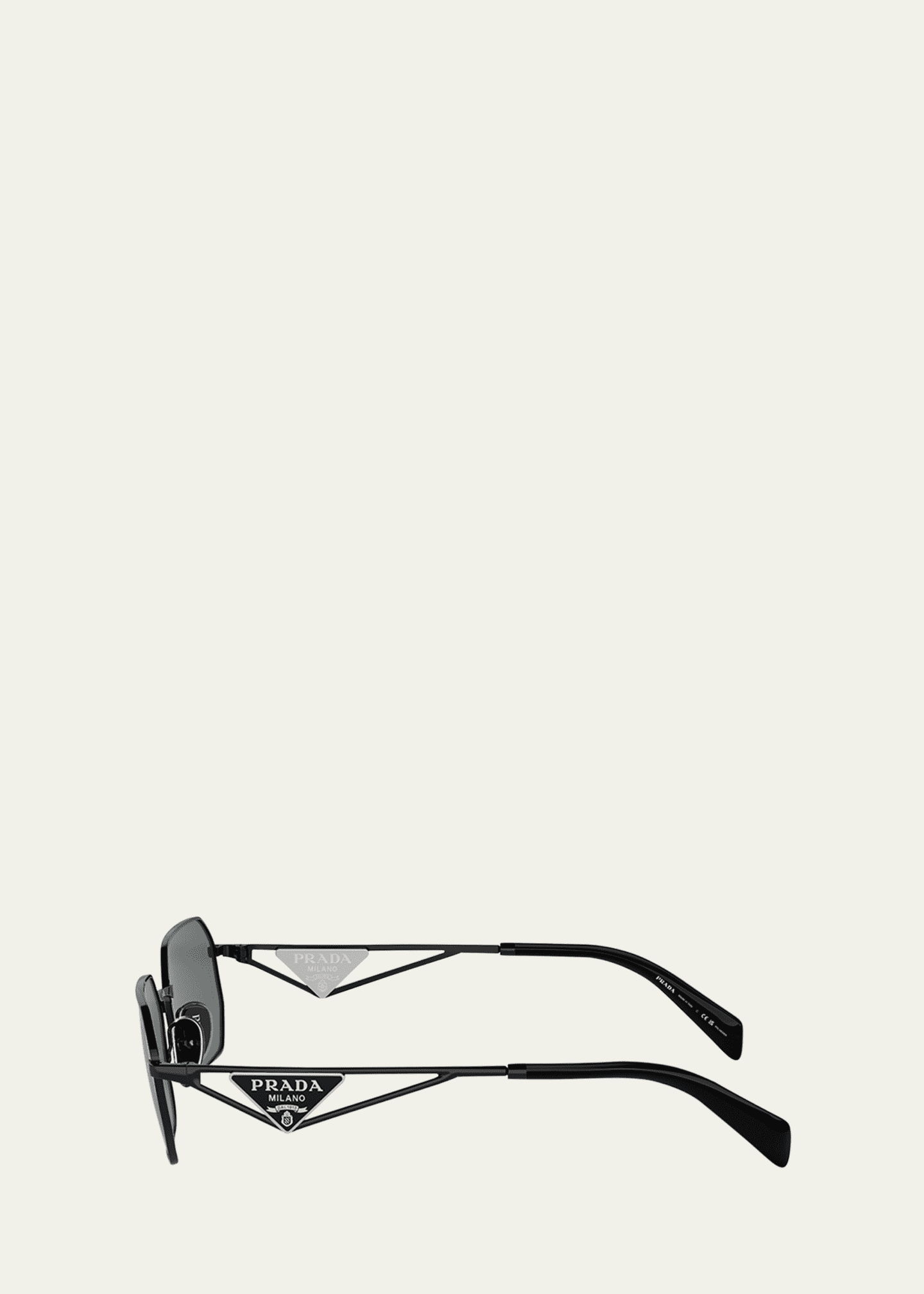 Prada Polarized Steel Rectangle Sunglasses Image 3 of 3