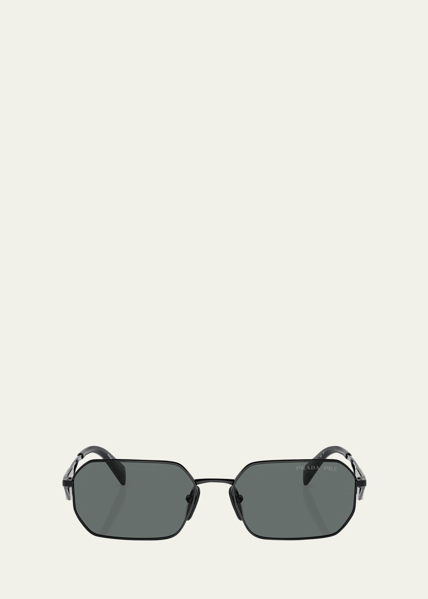 Prada Polarized Steel Rectangle Sunglasses Image 1 of 3