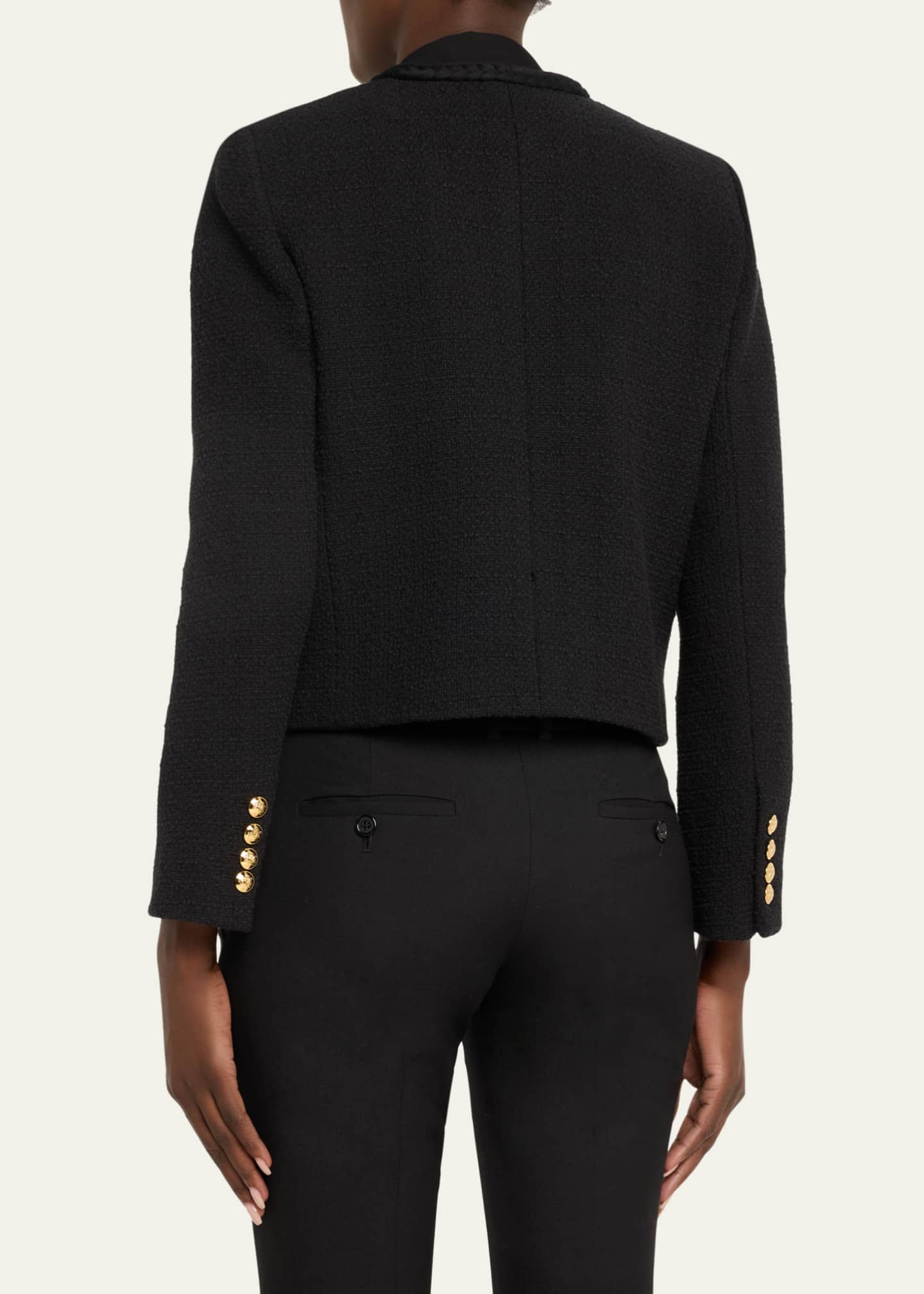 Nili Lotan Iman Cropped Jacket with Braided Trim Image 3 of 5
