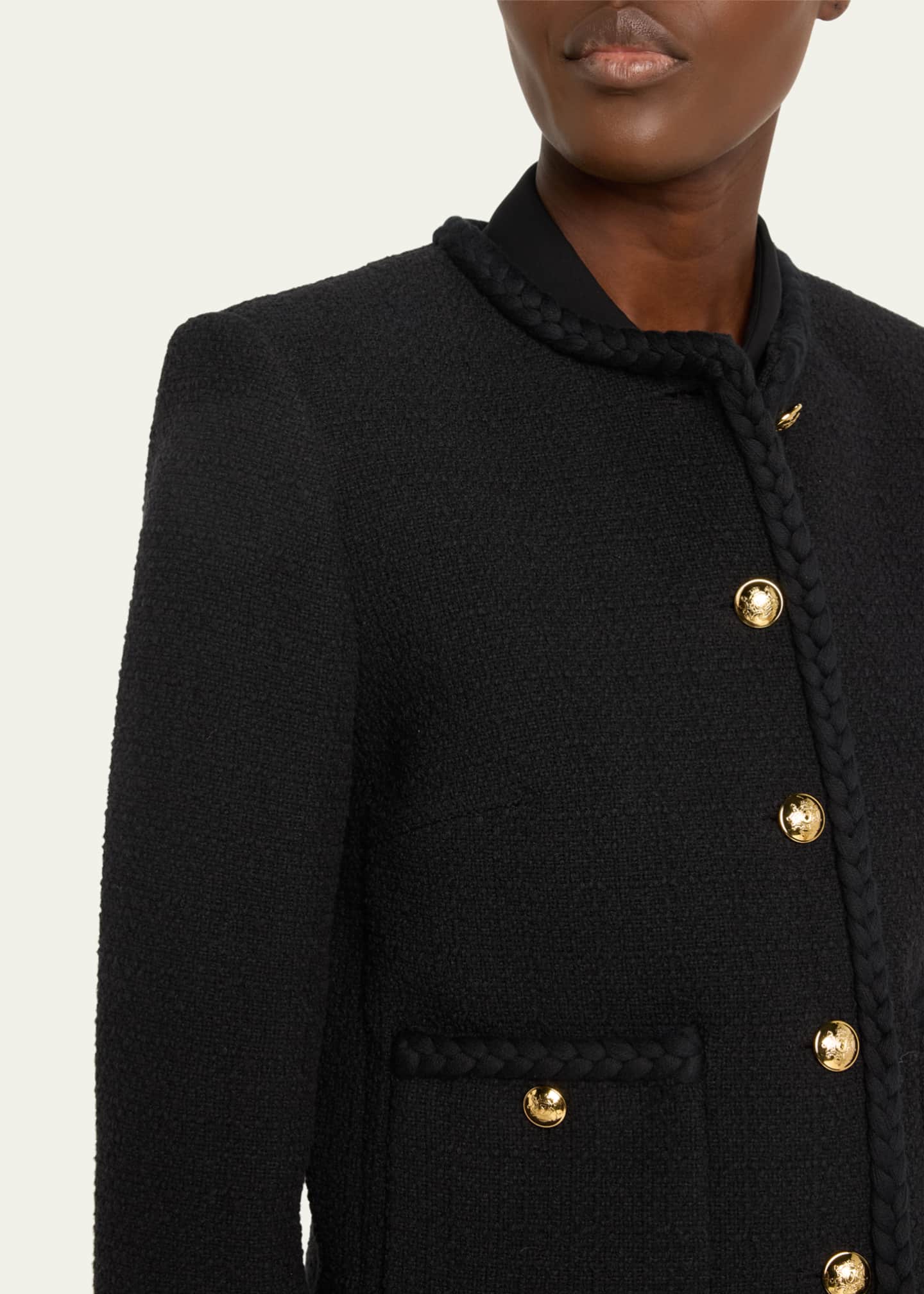 Nili Lotan Iman Cropped Jacket with Braided Trim Image 5 of 5