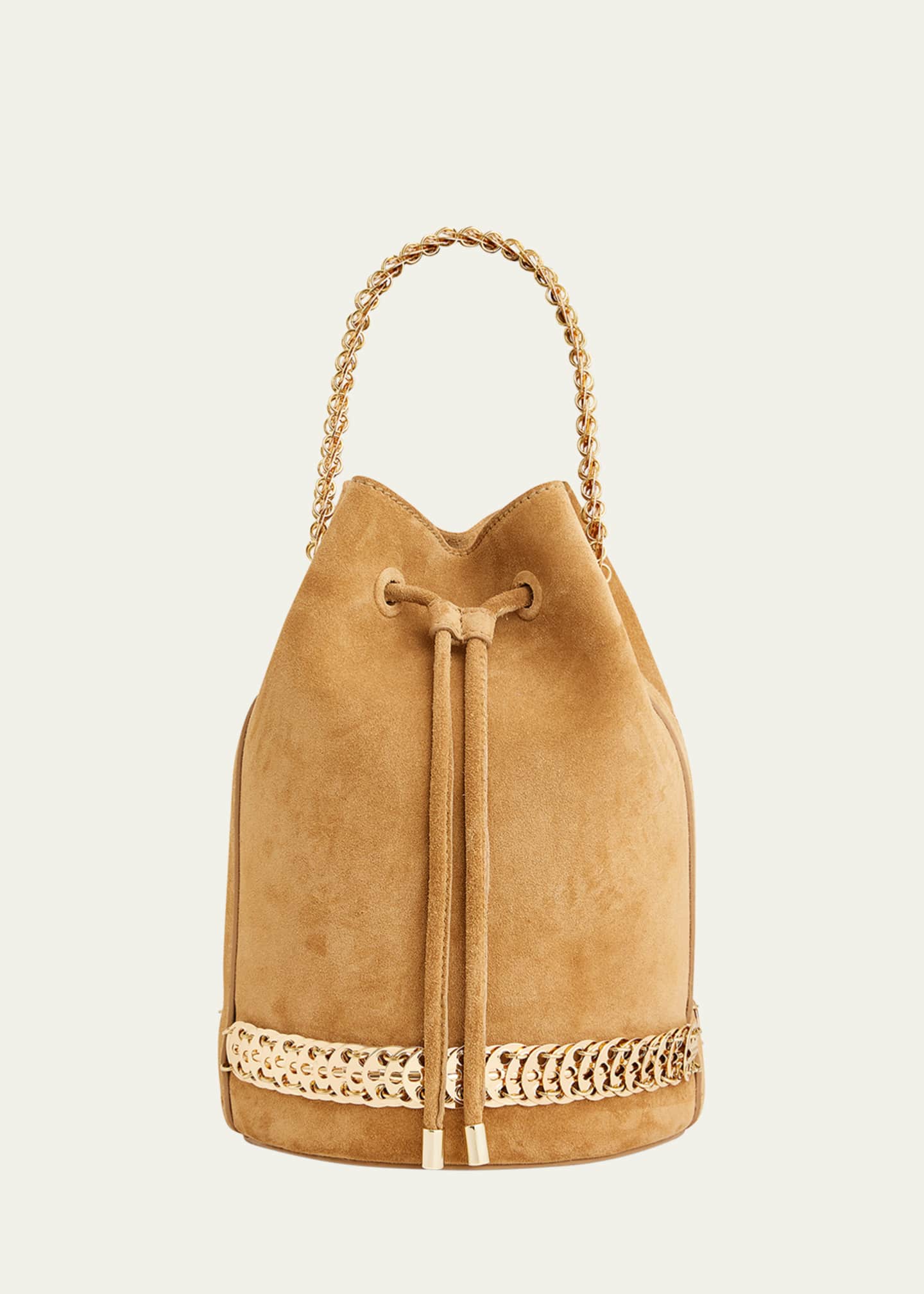Brown suede bucket bag new arrivals