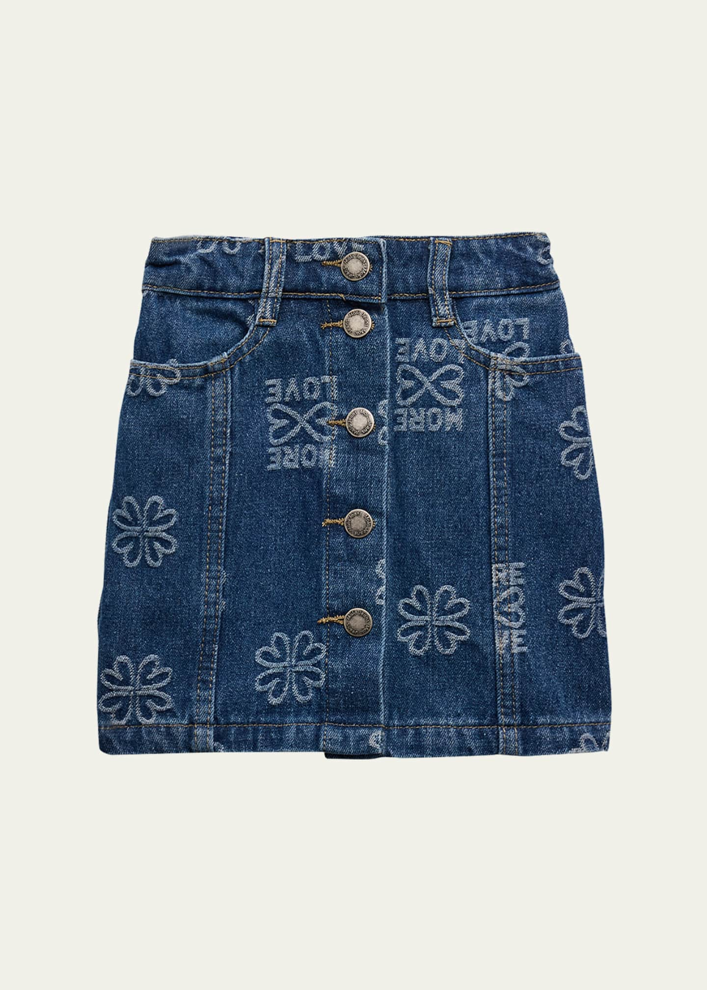 Molo Girl's Bera Denim Skirt, Size 5-6