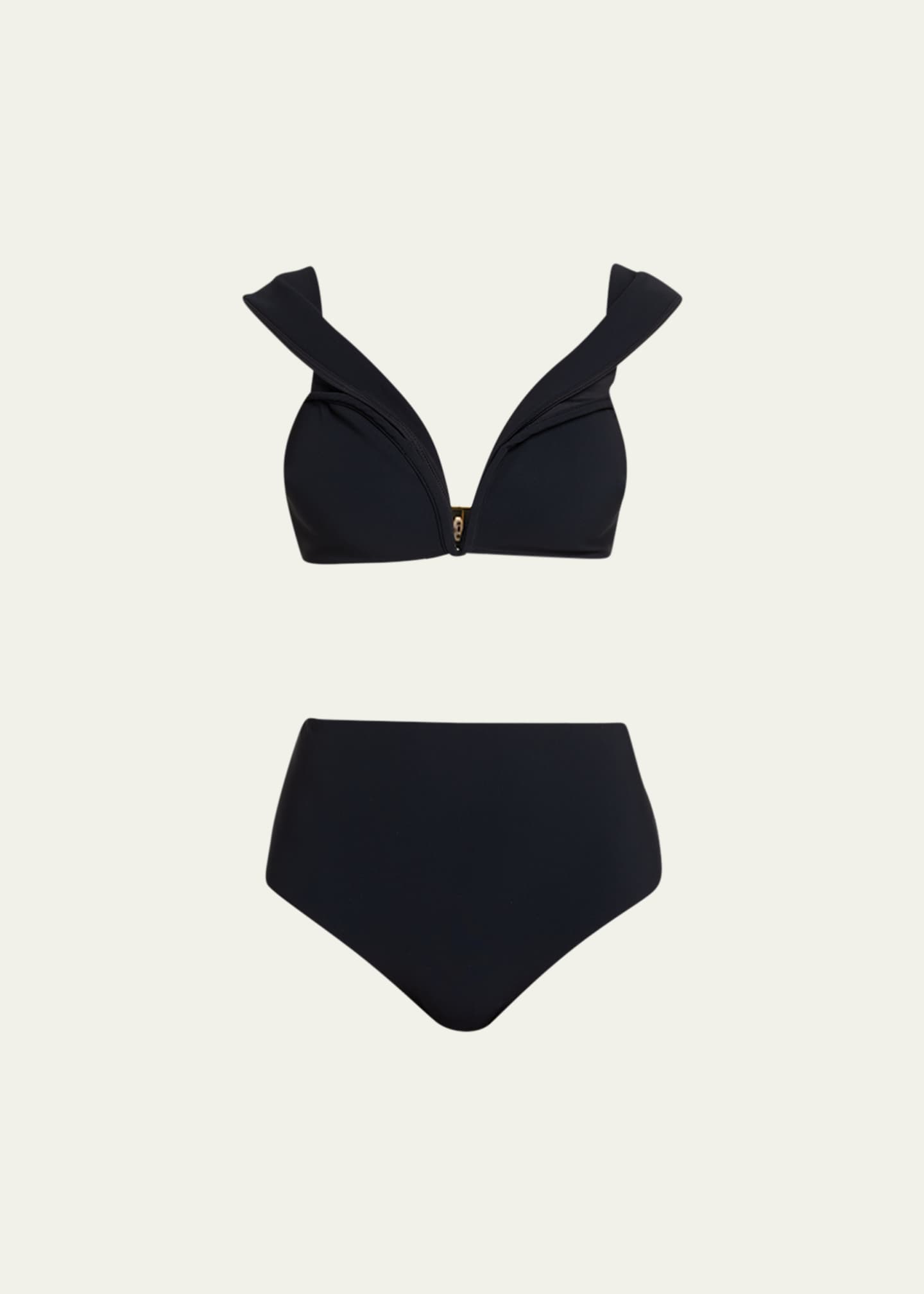 Black One Off Shoulder Bikini Set