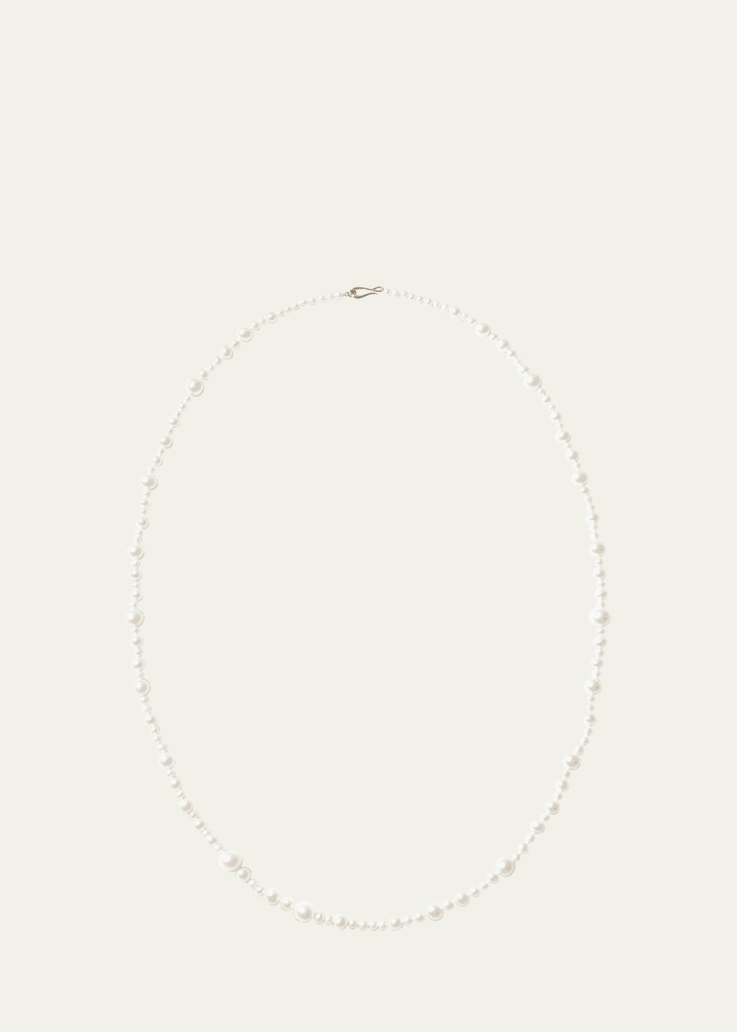 Mizuki 14K Yellow Gold Multi-Size White Freshwater Pearl Strand Necklace