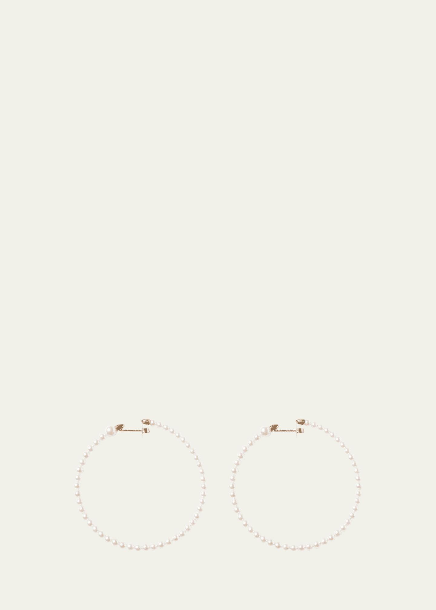 Mizuki 14K Yellow Gold 3mm Akoya Large Hoop Earrings Image 1 of 4