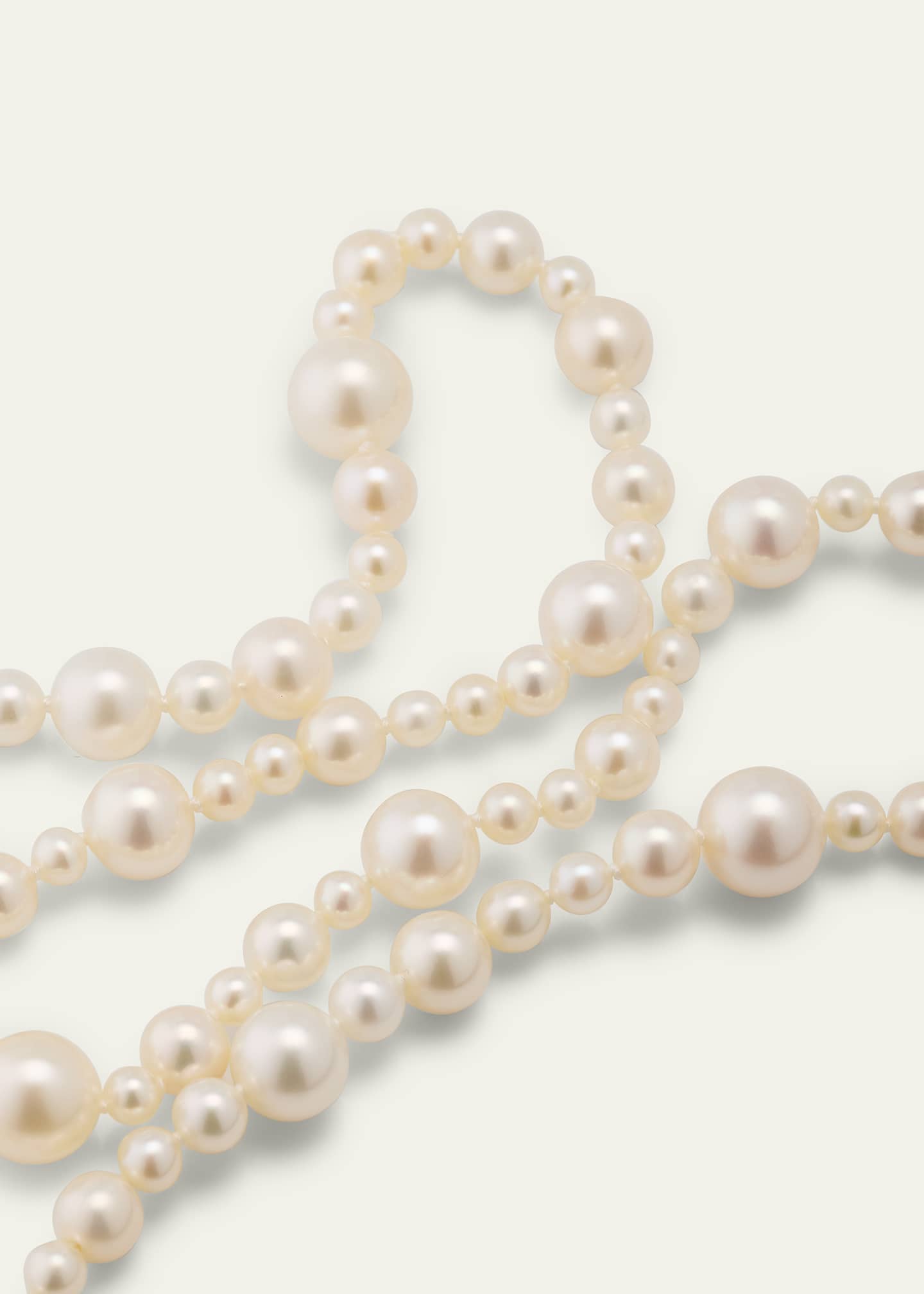 Mizuki 14K Yellow Gold Multi-Size Freshwater Pearl Strand Necklace Image 3 of 4
