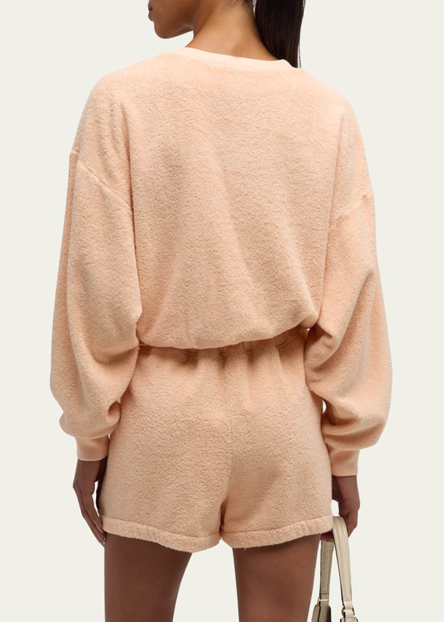 FRAME x Ritz Paris FRAME x Ritz Paris Cropped Cotton-Terry Sweatshirt Image 3 of 5