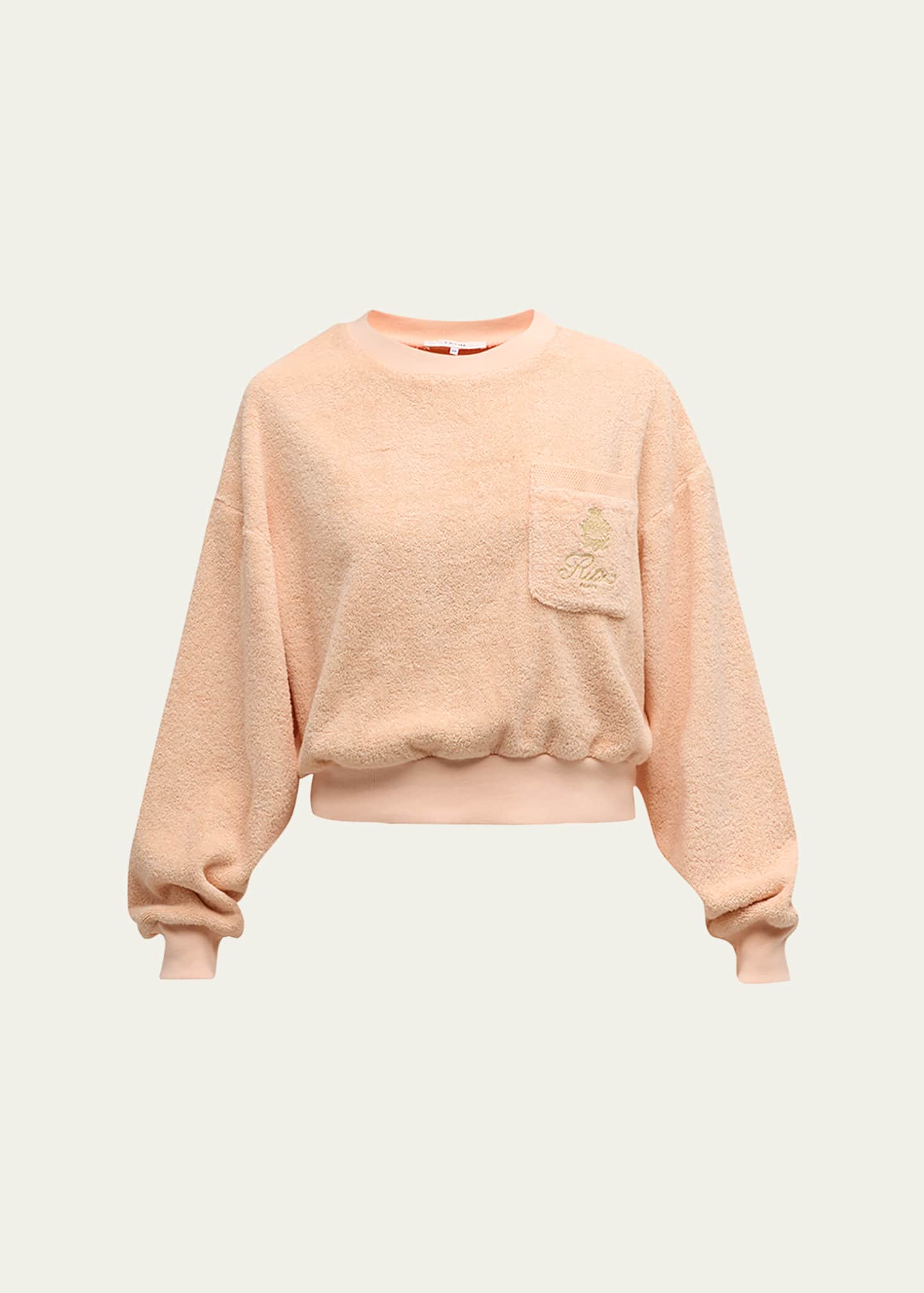FRAME x Ritz Paris FRAME x Ritz Paris Cropped Cotton-Terry Sweatshirt Image 1 of 5