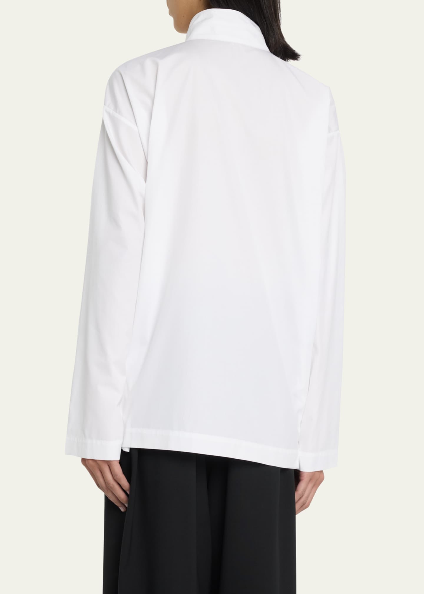 Eskandar Side-Panel Shirt with Double Stand-Collar (Mid Plus Length) Image 3 of 5