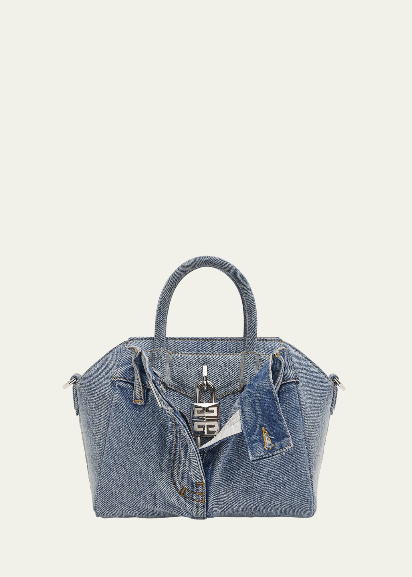 Givenchy Antigona Lock Mini Top Handle in Boyfriend Denim