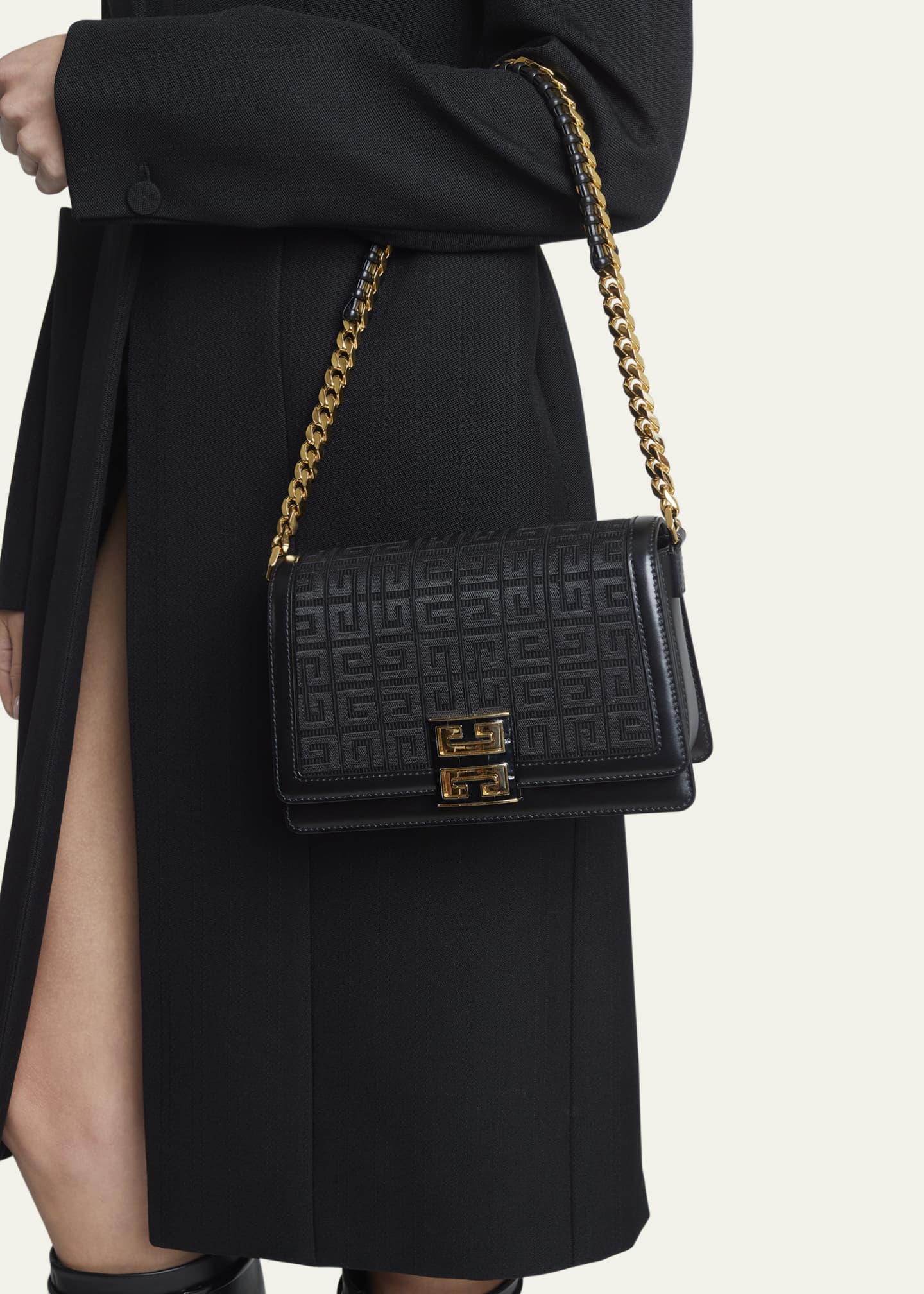 Givenchy 4G Medium Crossbody in 4G Embroidery with Woven