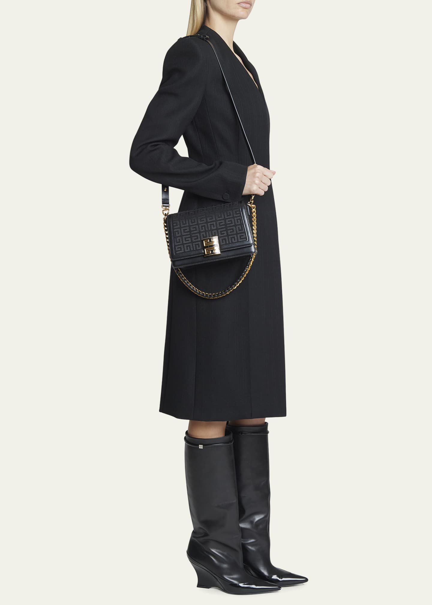 Givenchy 4G Medium Crossbody in 4G Embroidery with Woven