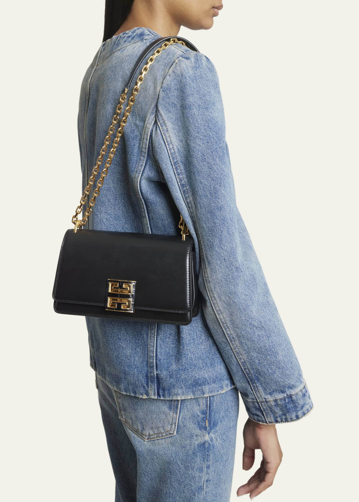 Givenchy Small 4G Shoulder Bag in Leather with Sliding Chain Strap