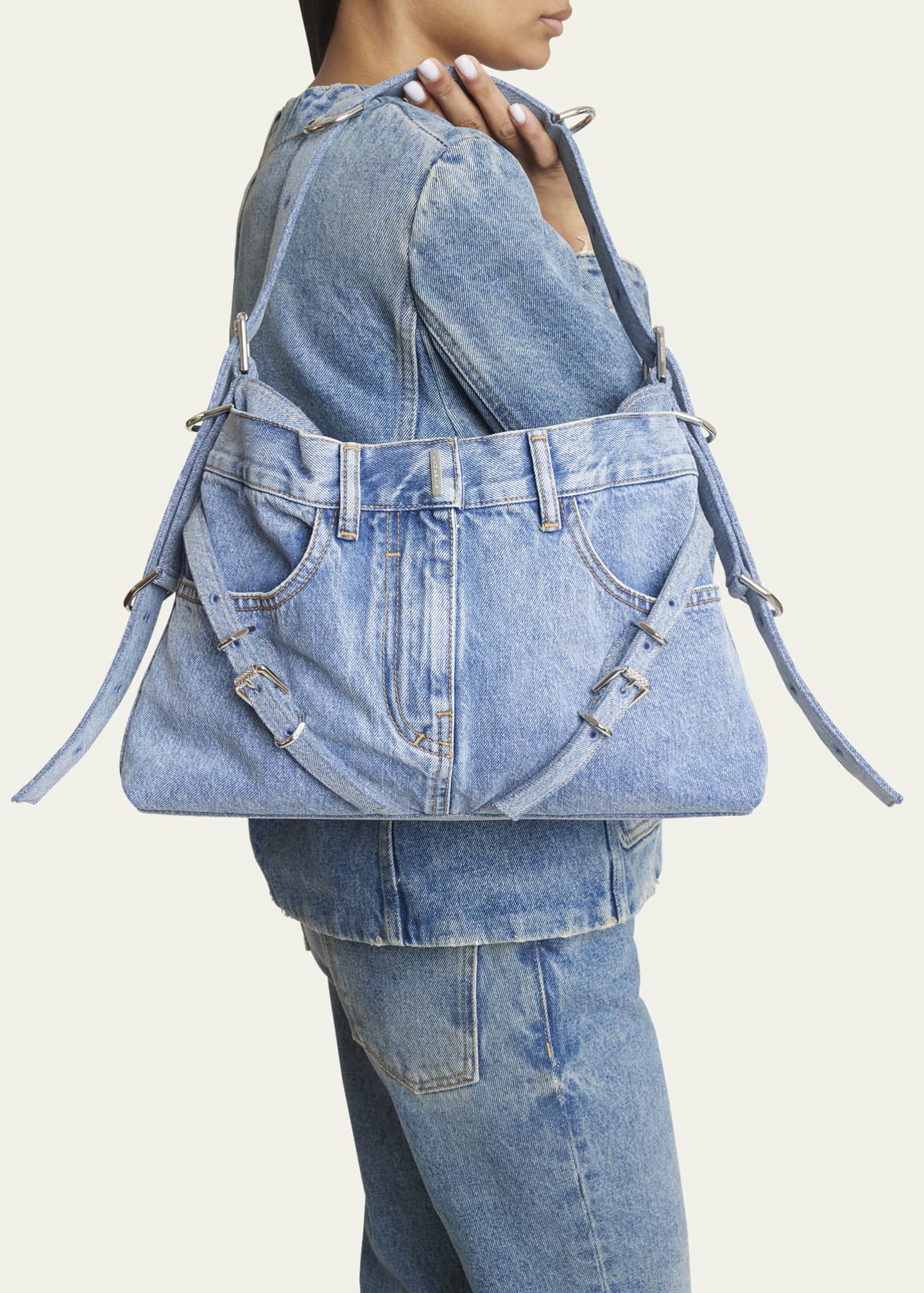 Givenchy Medium Voyou Shoulder Bag in Boyfriend Denim
