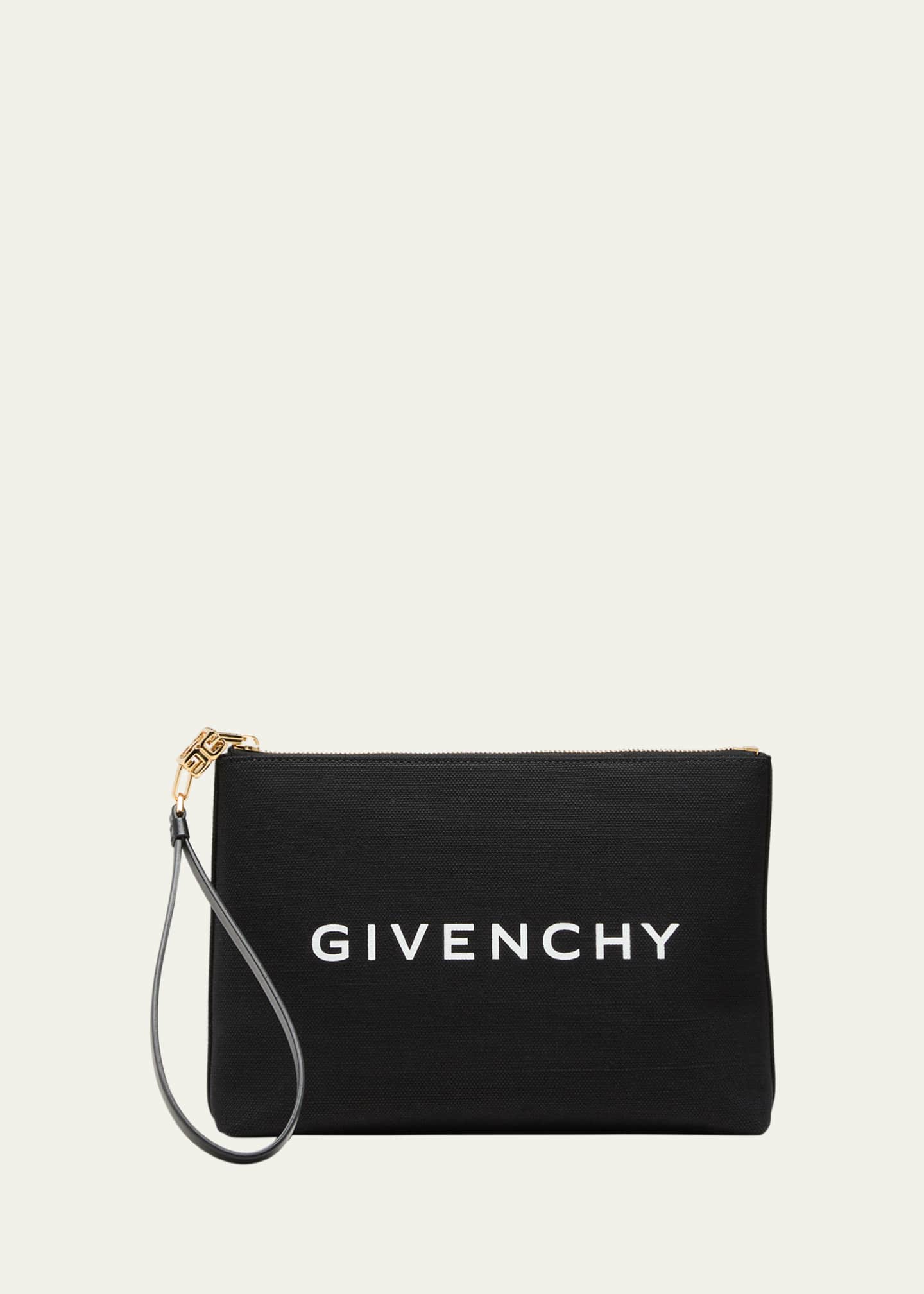 Givenchy Travel Logo Canvas Pouch Wristlet Image 1 of 4