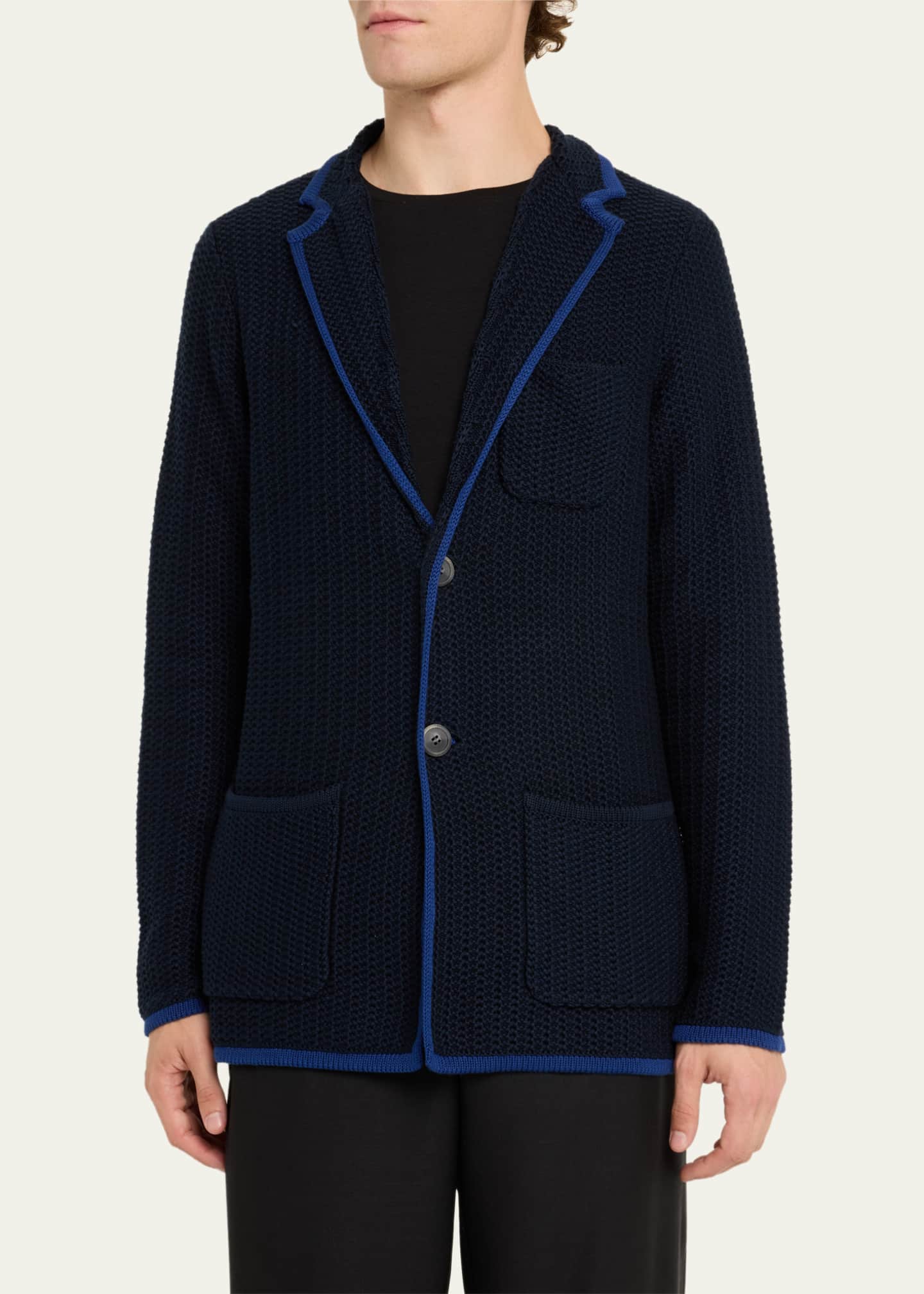 Giorgio Armani Men's Knit Two-Button Blazer Sweater