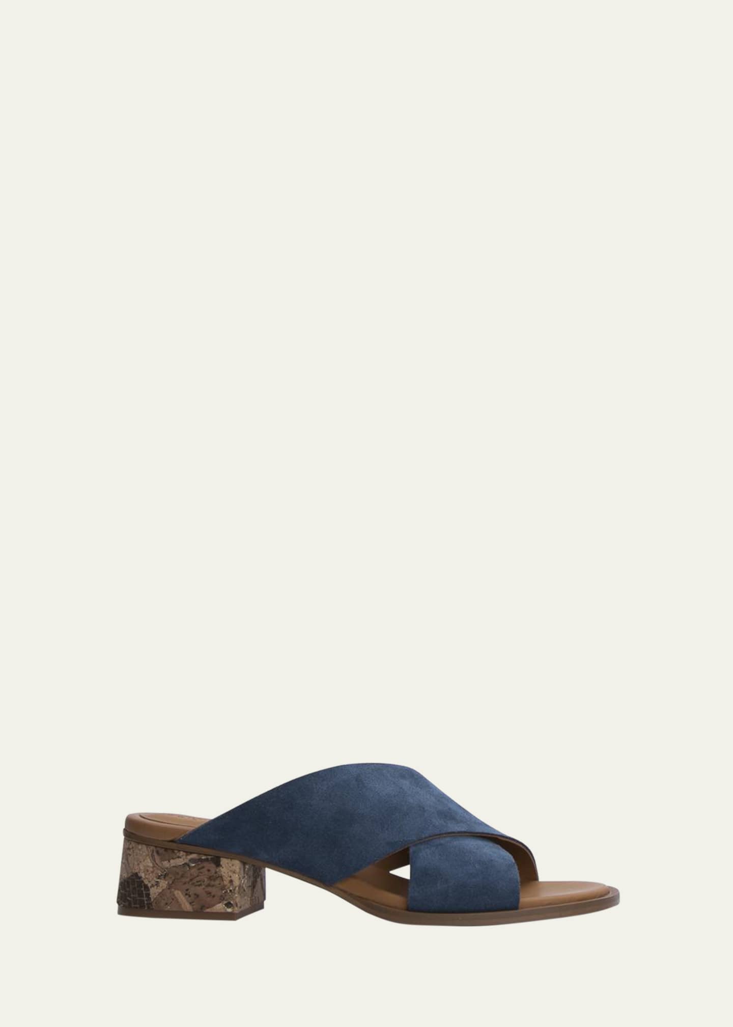 See by Chloe Liana CorkHeel Suede Mule Sandals Bergdorf Goodman