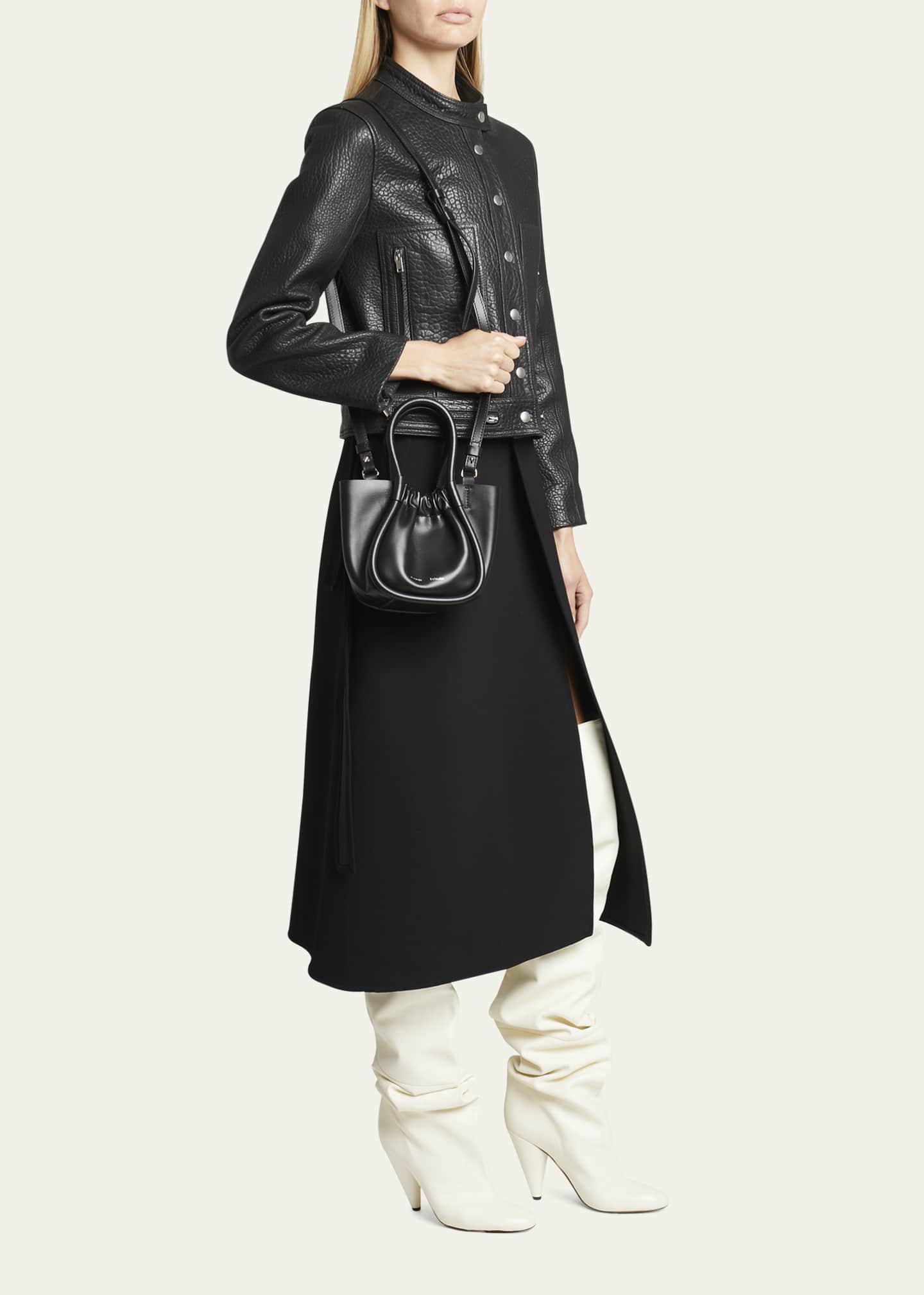 【PROENZA SCHOULER】Ruched leather tote bag トートバッグ Proenza Schouler Large Ruched Tote - Black | Proenza