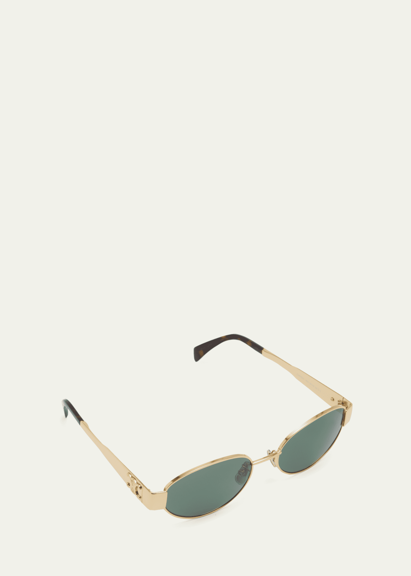 Celine Men's Triomphe Metal Oval Sunglasses Image 2 of 2