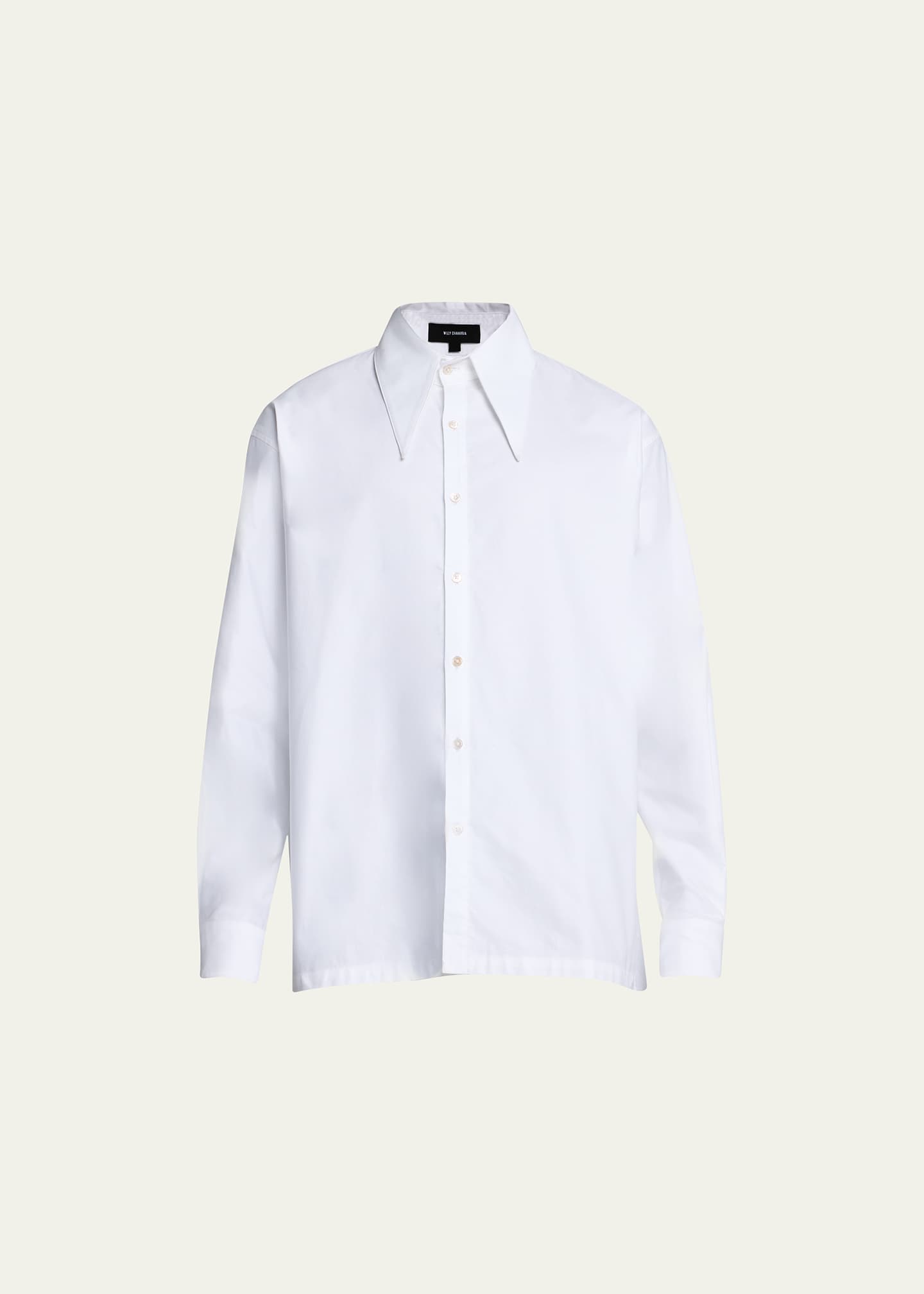 Willy Chavarria Men's Point-Collar Solid Dress Shirt - Bergdorf