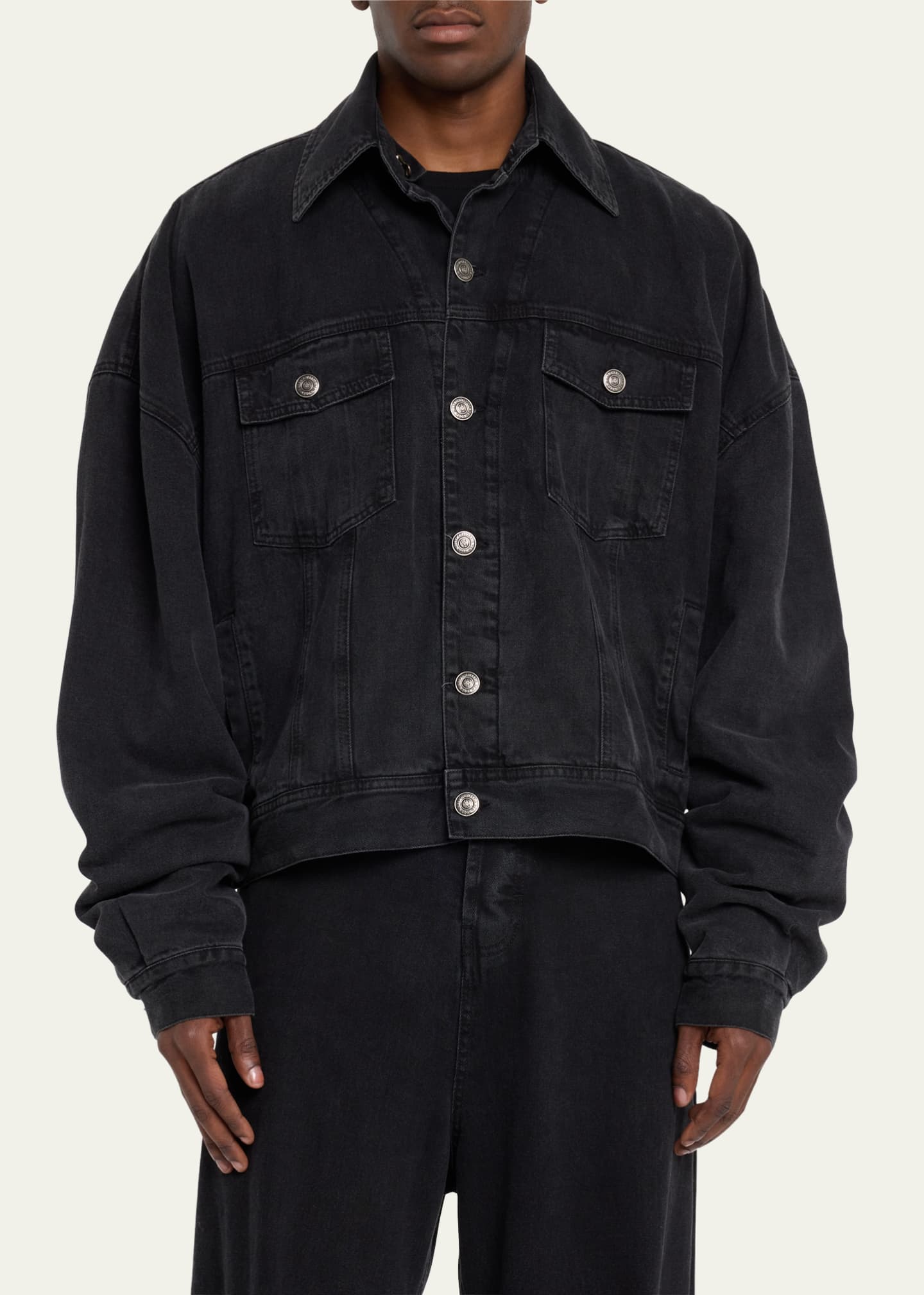 Willy Chavarria Men's Chachi Oversized Denim Trucker Jacket