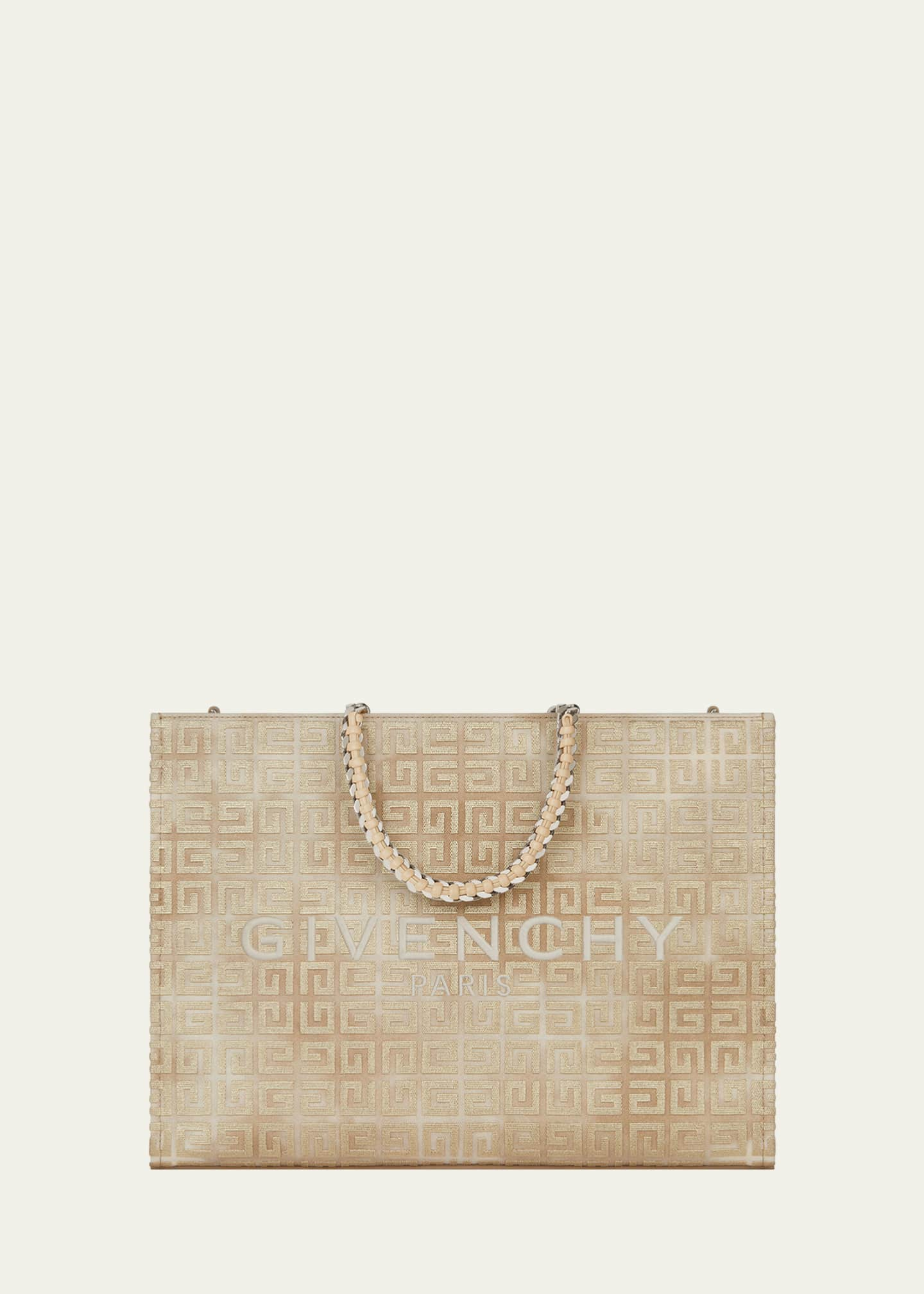 Givenchy - Medium G-Tote Shopping Bag in 4G Canvas with Chain