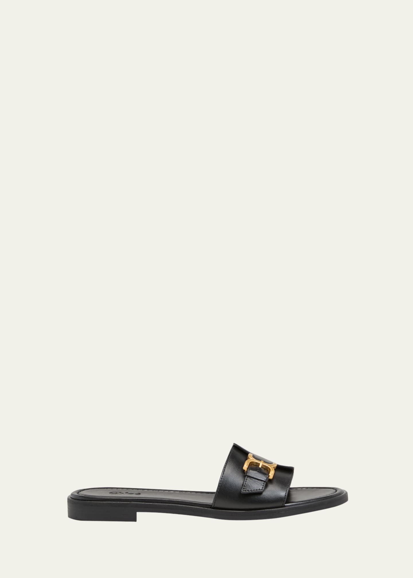 Chloe Marcie Leather Buckle Flat Sandals - Bergdorf Goodman