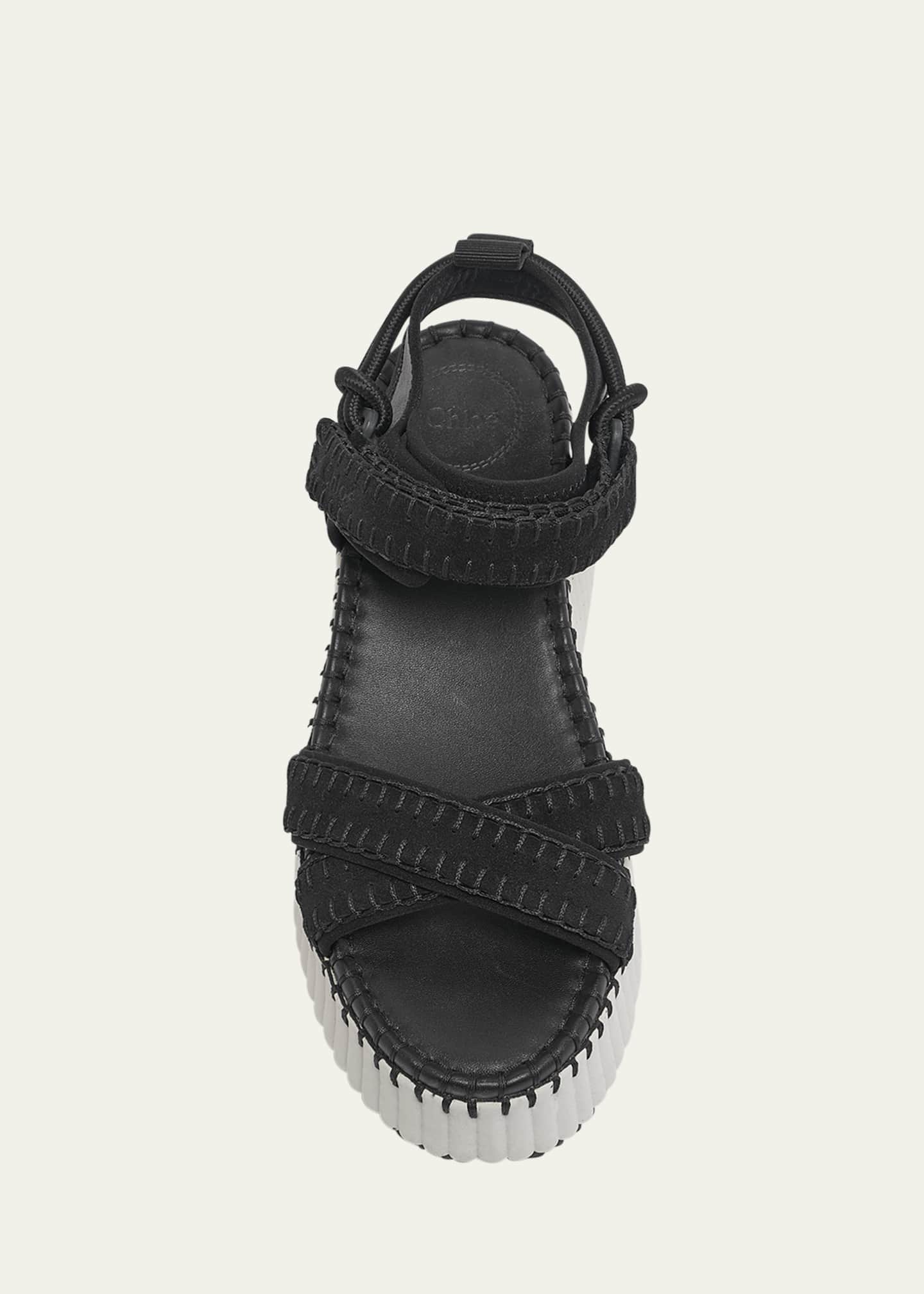 Chloe Nama Stitch Ankle-Strap Flatform Sandals Image 5 of 6