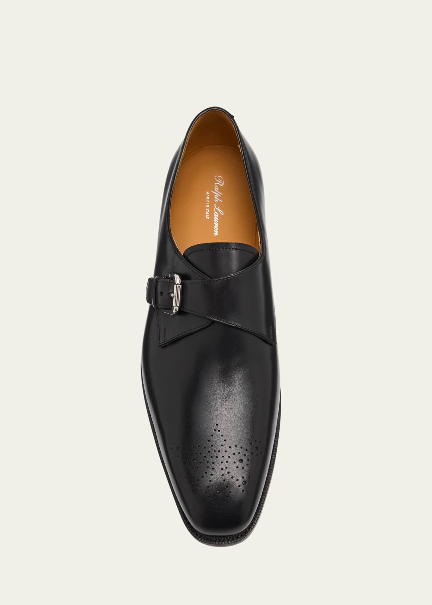 イブサンローラン//25.5//シングルモンク//シボ革 Ralph Lauren Purple Label Men's Darnell II Leather Monk-Strap